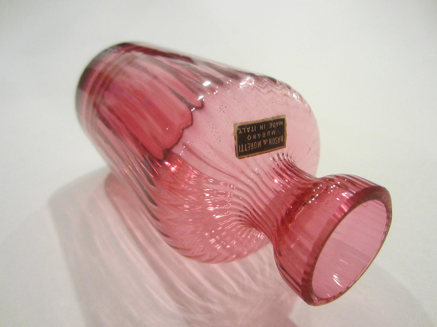 Nason Moretti Murano Pink Glass Mini Carafe Made in Italy