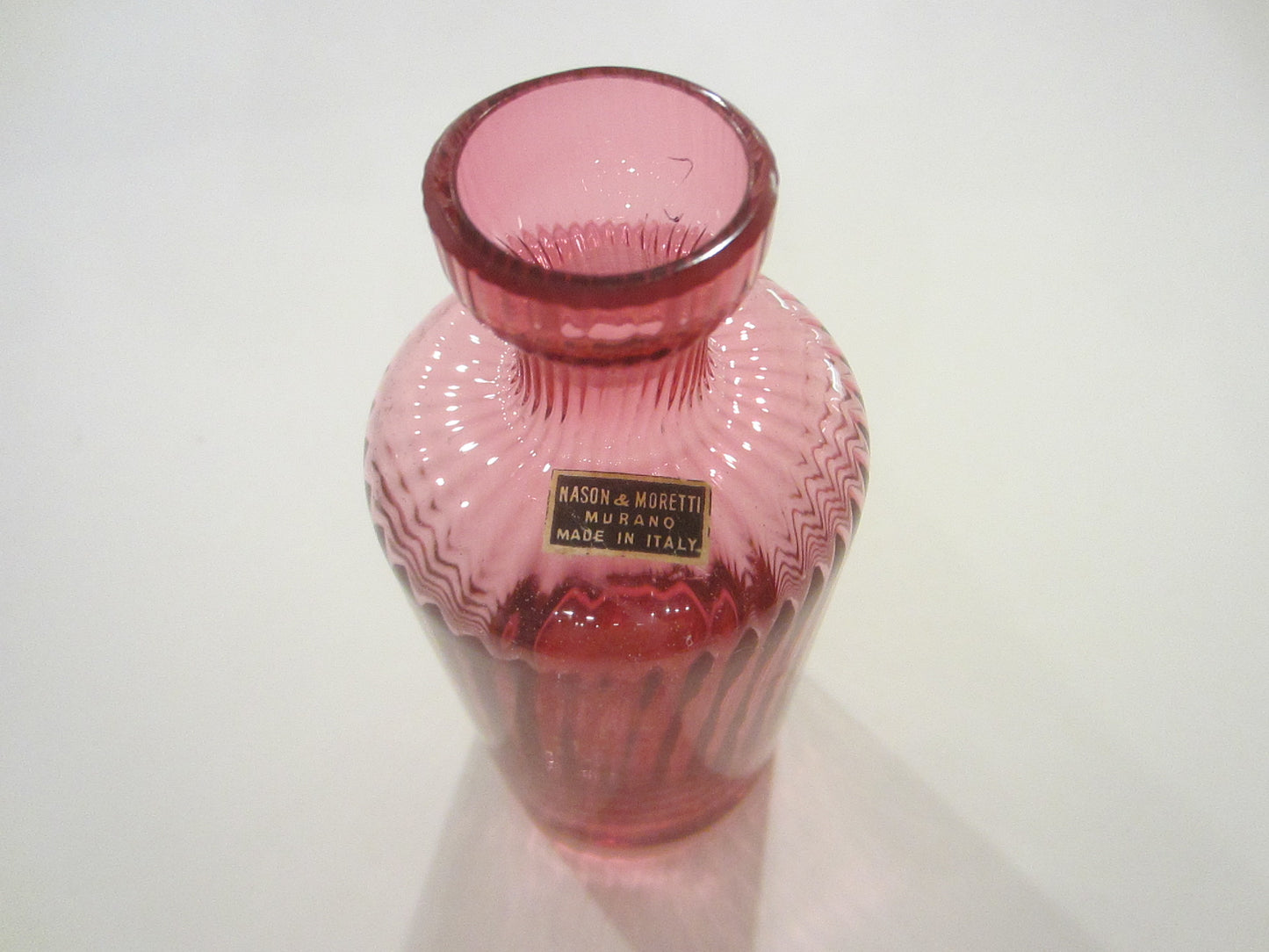 Nason Moretti Murano Pink Glass Mini Carafe Made in Italy