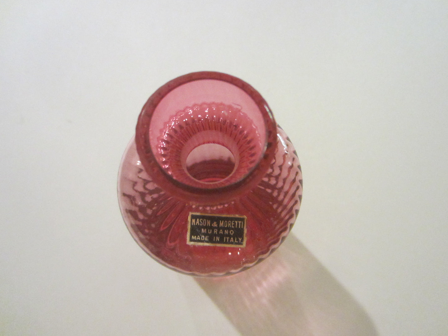 Nason Moretti Murano Pink Glass Mini Carafe Made in Italy