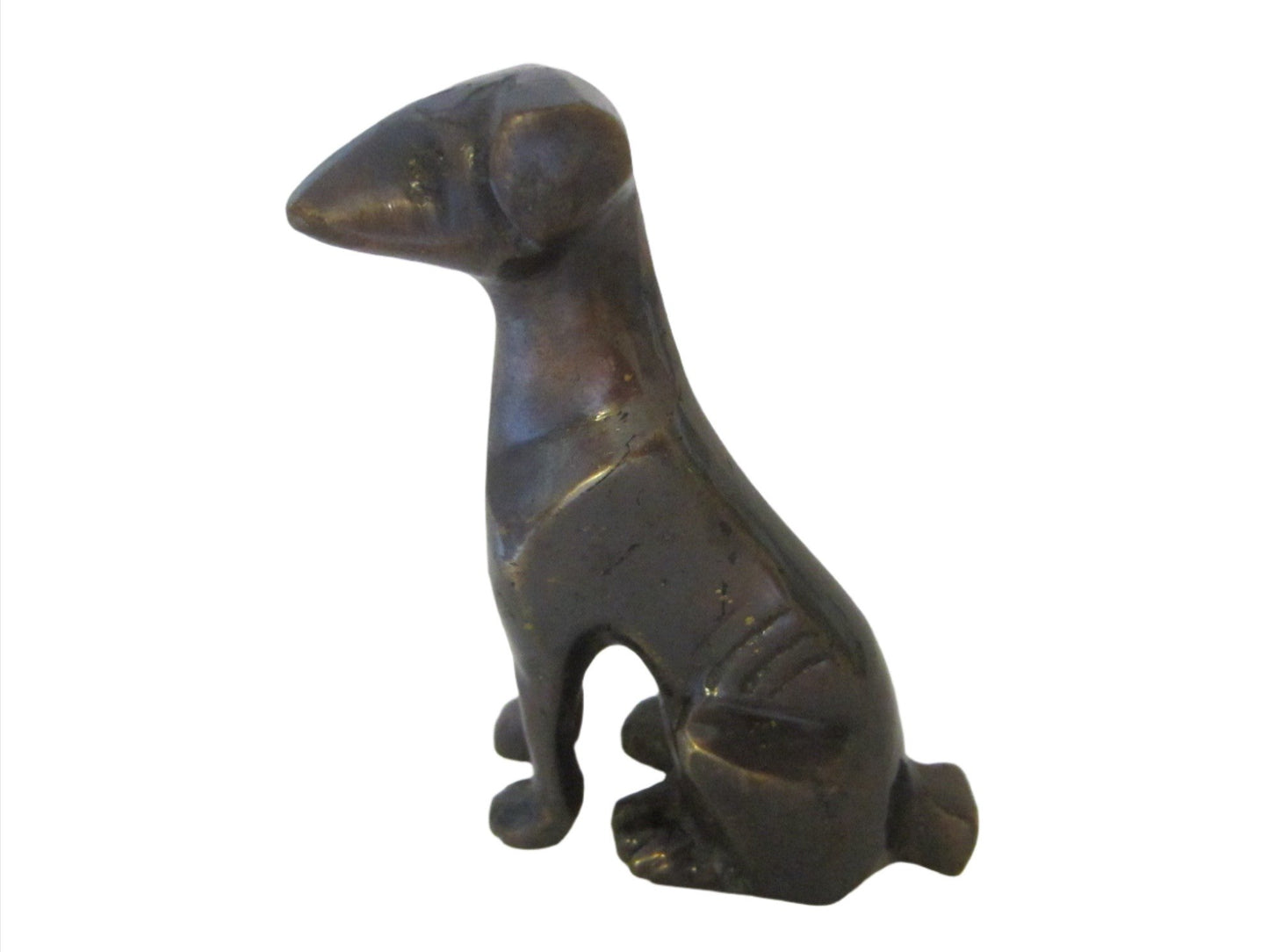 Folk Art Bronze Dog Statue - Designer Unique Finds 