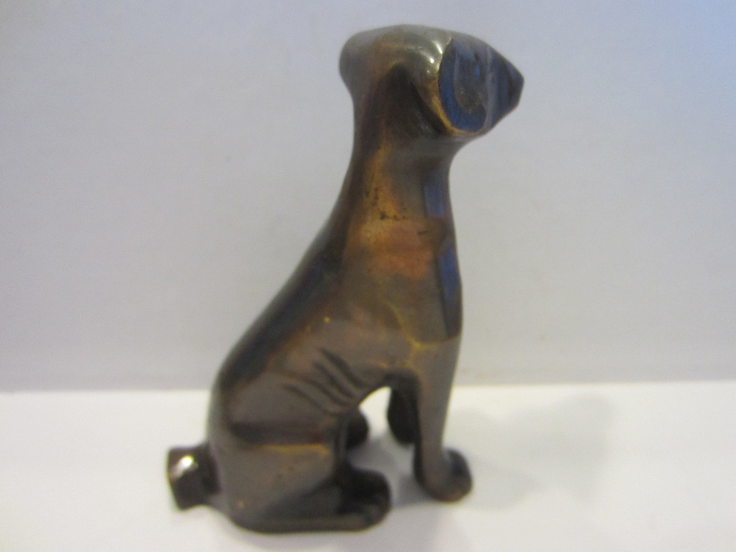 Folk Art Bronze Dog Statue - Designer Unique Finds 