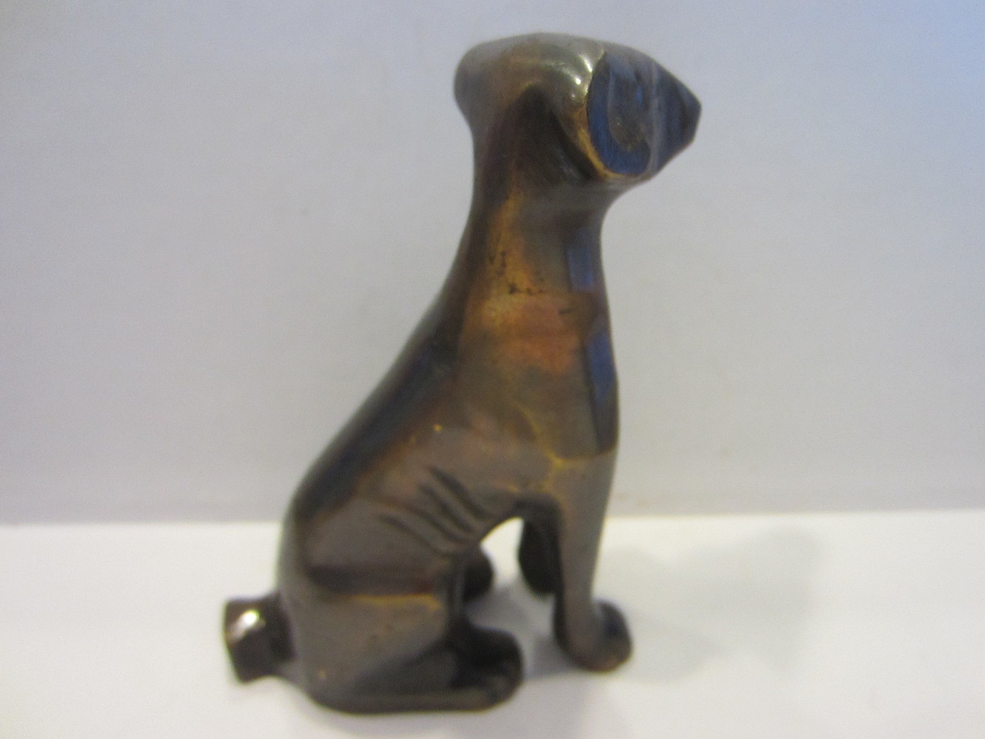 Folk Art Bronze Dog Statue - Designer Unique Finds 