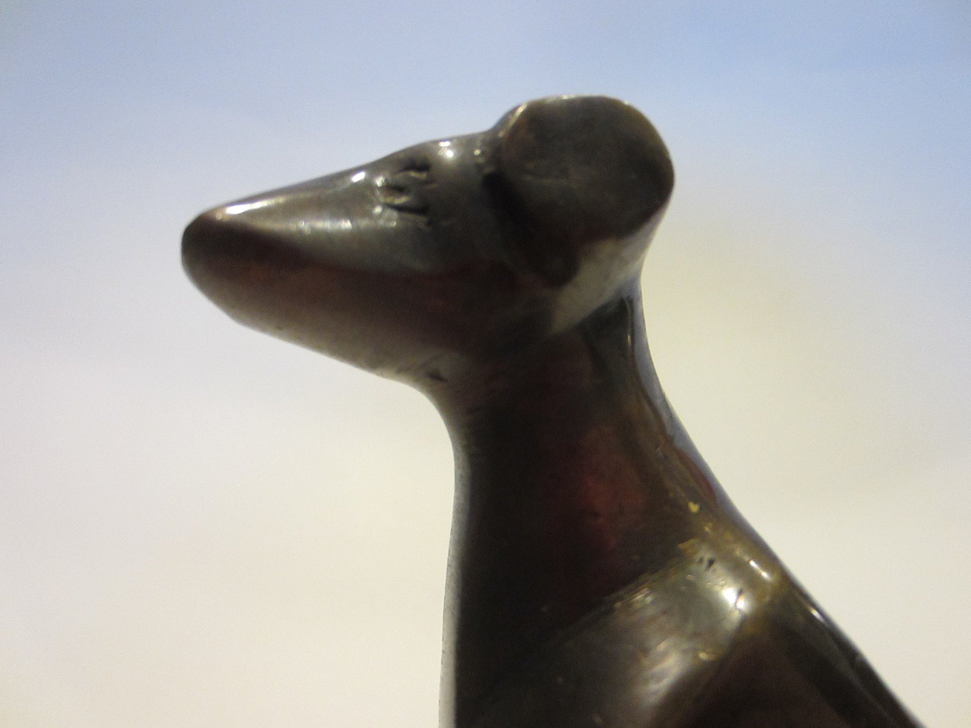 Folk Art Bronze Dog Statue - Designer Unique Finds 