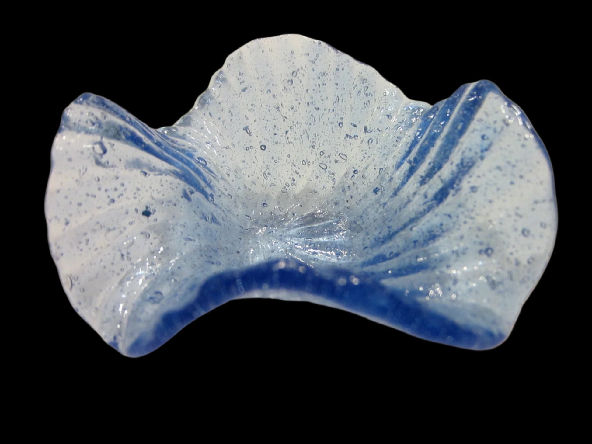 Venetian Blue Glass Decorative Miniature Petals Bowls - Designer Unique Finds 