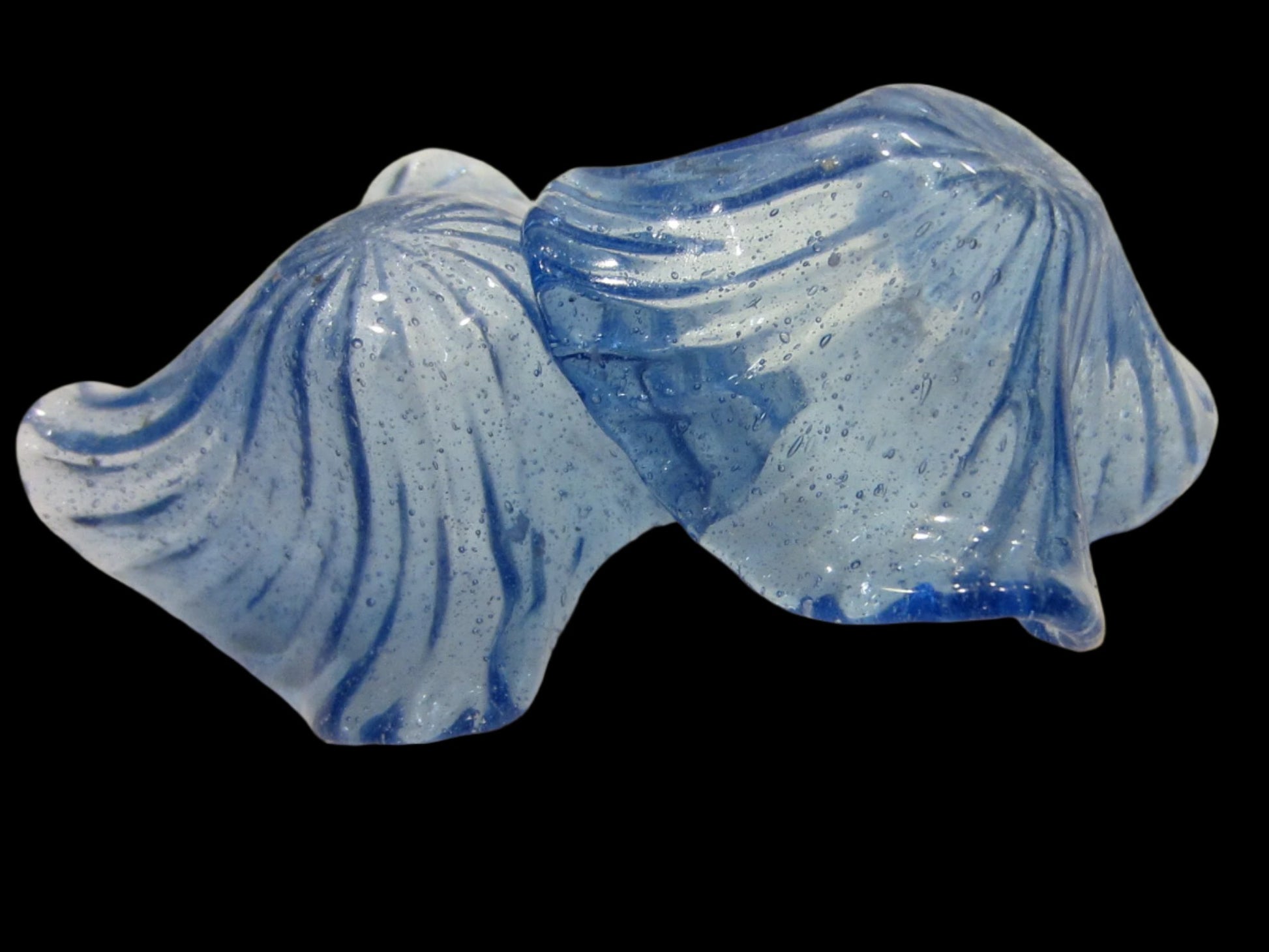 Venetian Blue Glass Decorative Miniature Petals Bowls - Designer Unique Finds 