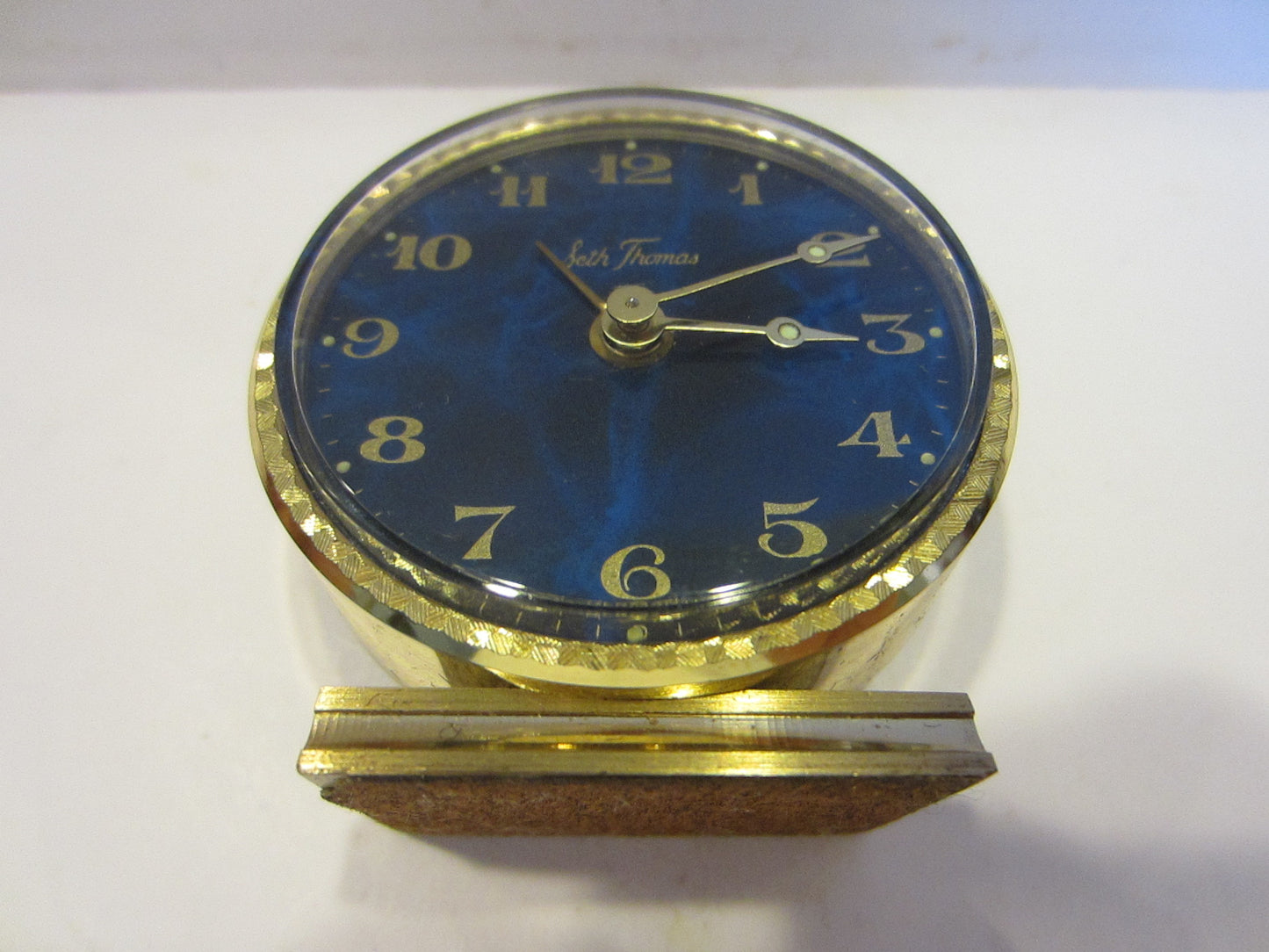 Seth Thomas Germany Hand Winds Golden Case Travel Clock - Designer Unique Finds 