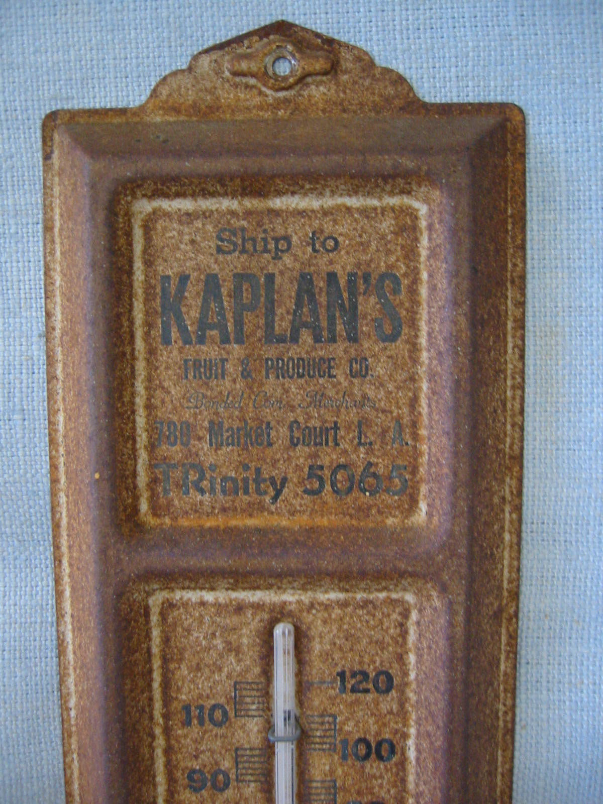 Kaplan Fruit Produce Co Advertising Metal Thermometer Wall Decor - Designer Unique Finds 