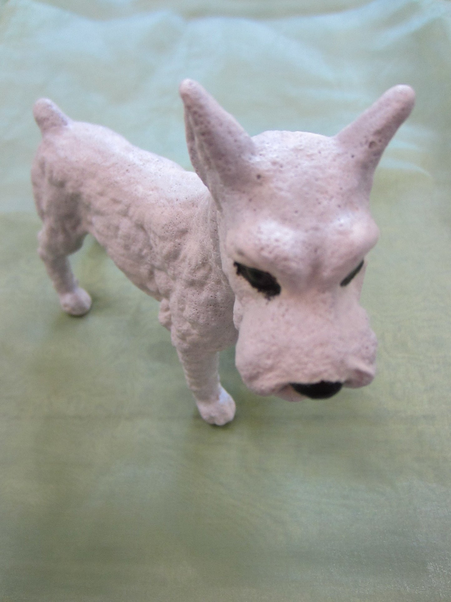 Folk Art Scottish White Metal Dog Signed Dated - Designer Unique Finds 