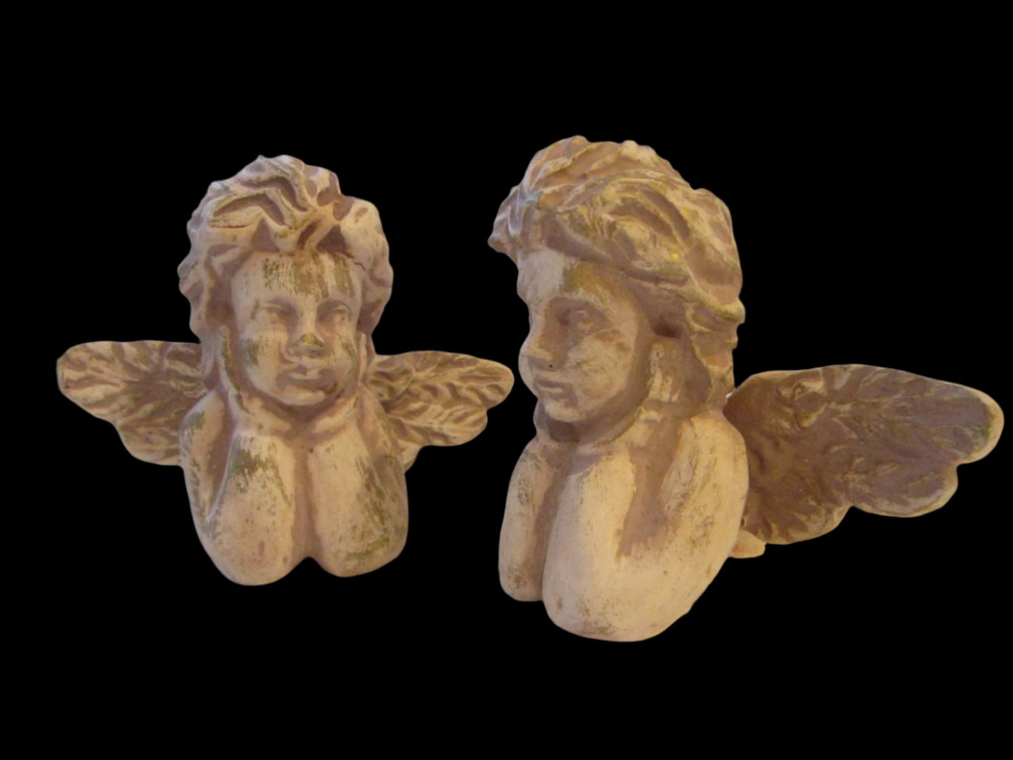 Figurative Angels Neutral Gilt Ware Candle Holders