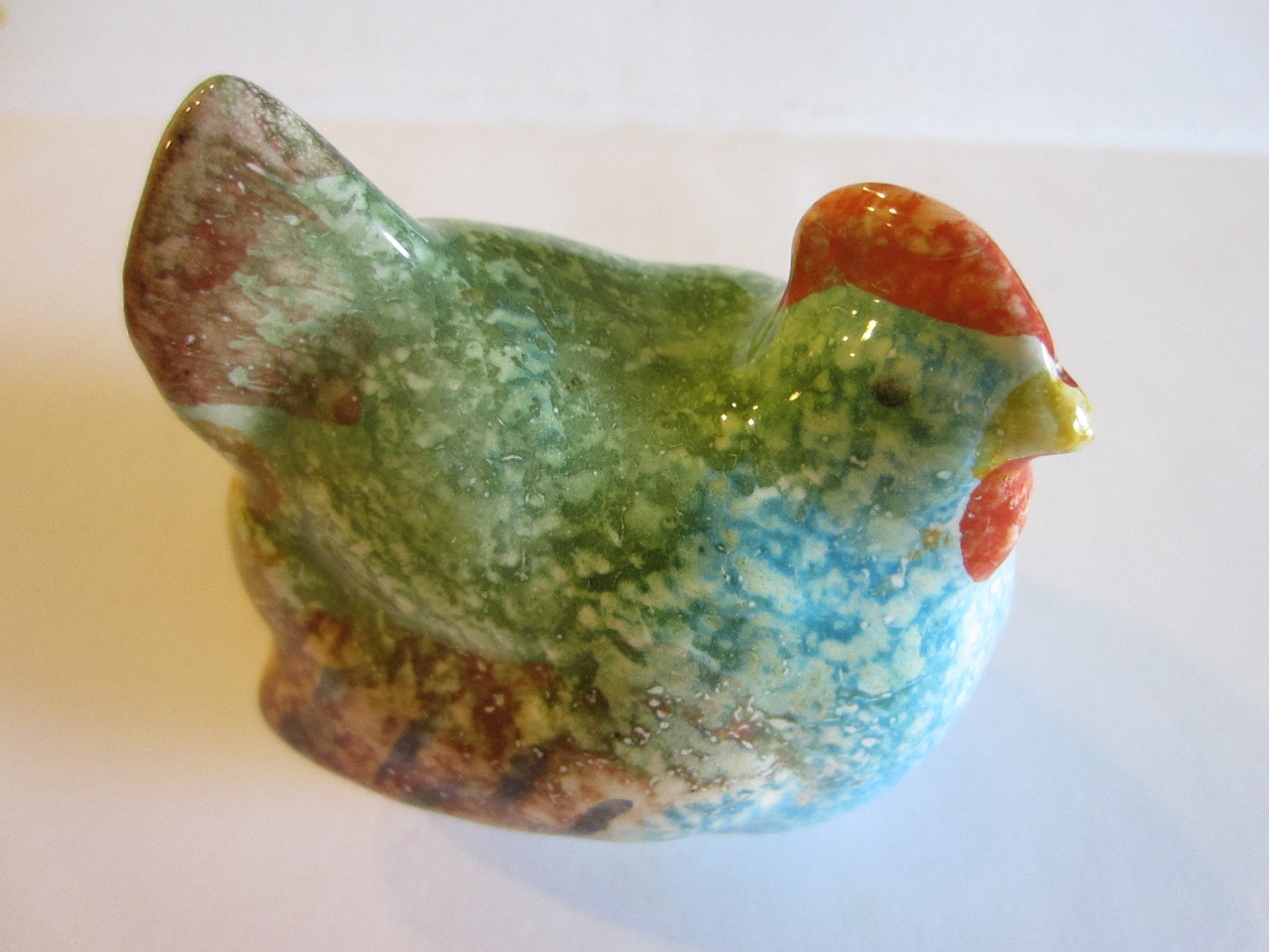 Italy Ceramic folk Art Hen - Designer Unique Finds 