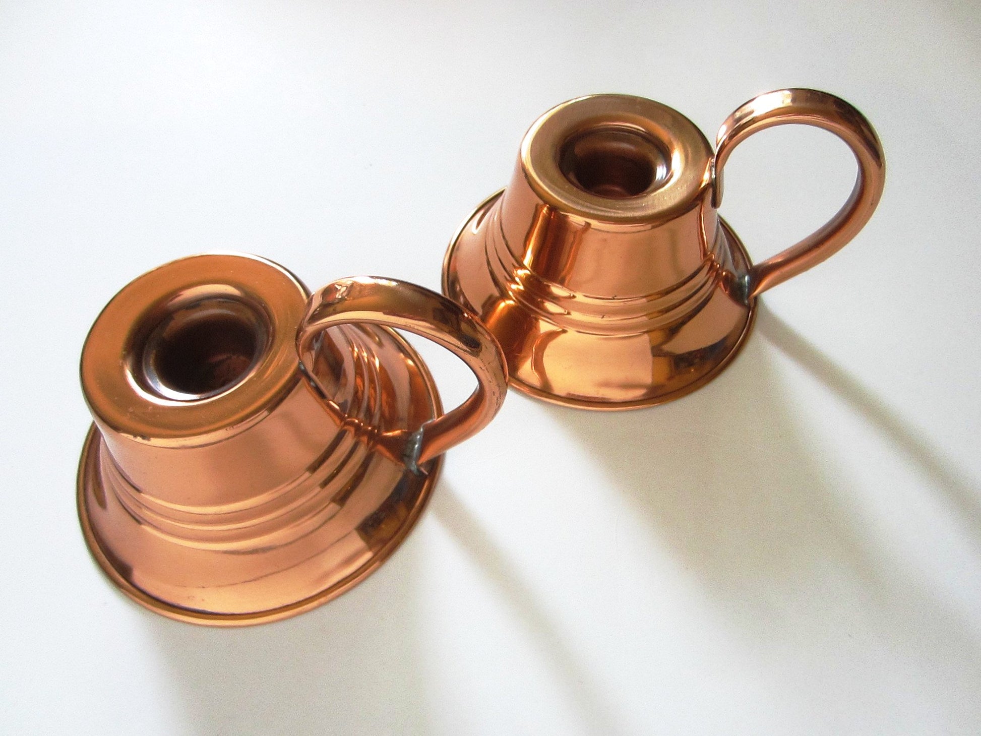 Alexander Whitt Ramona Solid Brass Copper Candle Holders - Designer Unique Finds 