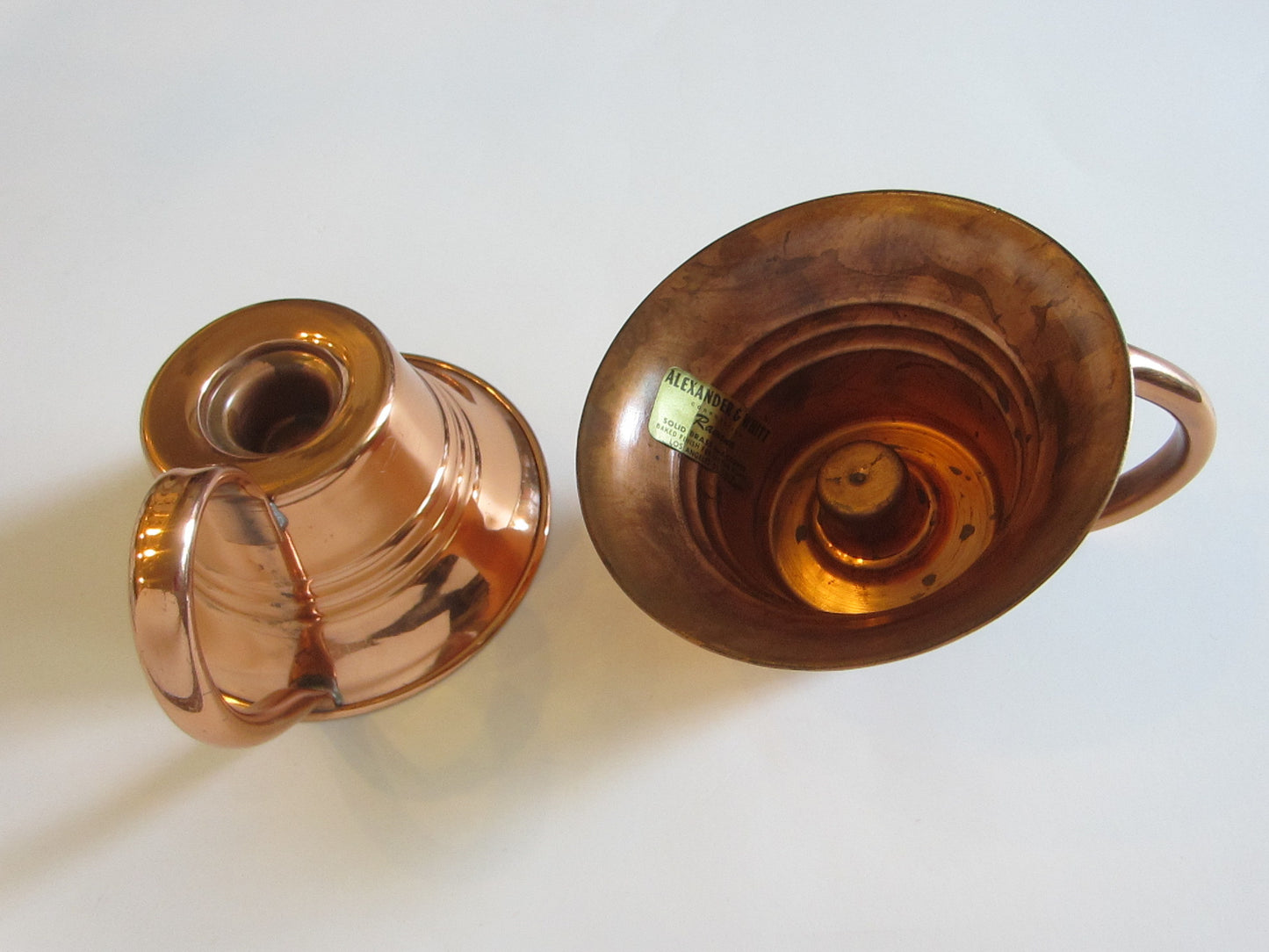 Alexander Whitt Ramona Solid Brass Copper Candle Holders - Designer Unique Finds 