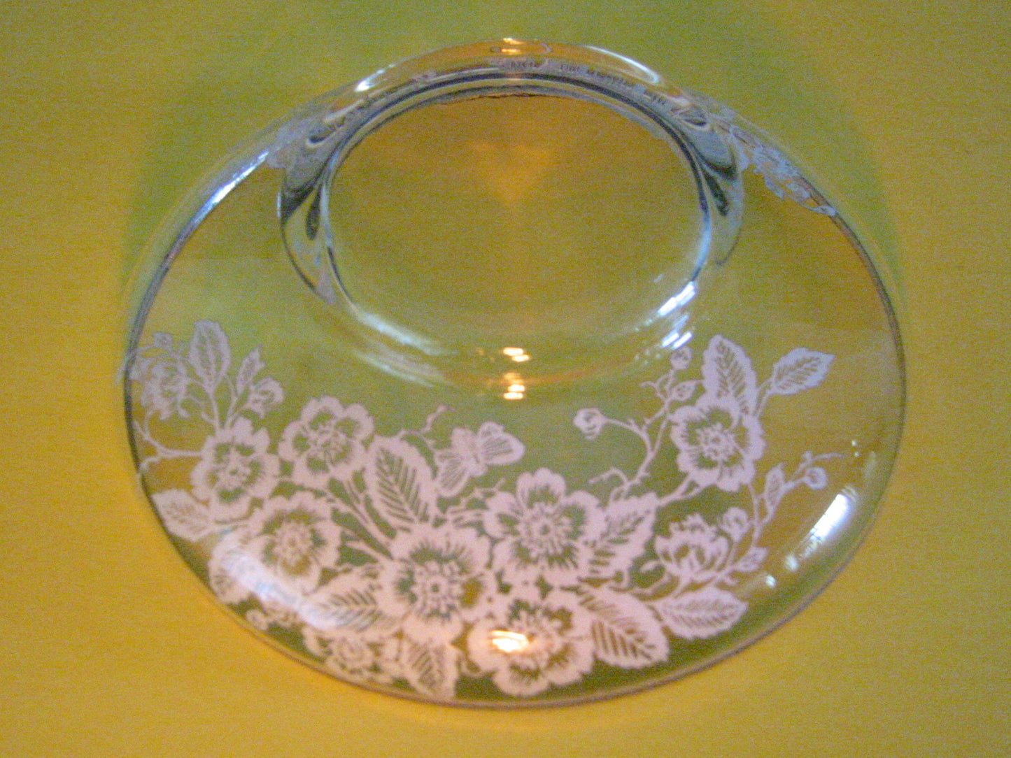 Silver Overlay Glass Condiment Dish Floral Decoration - Designer Unique Finds 