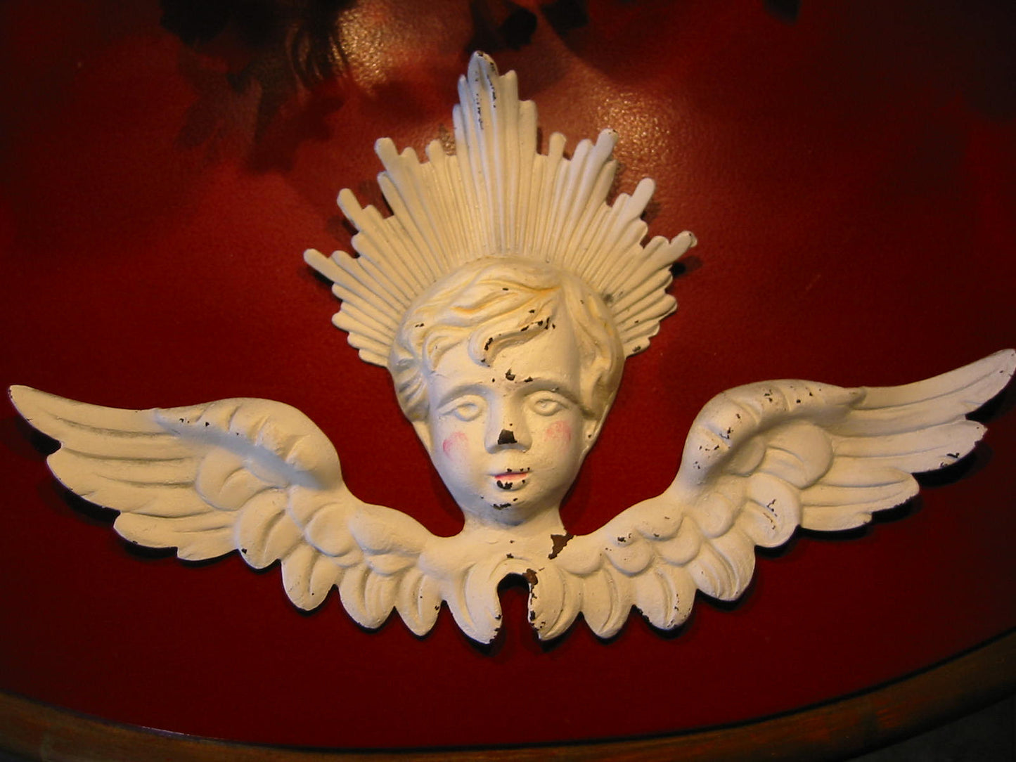 White Painted Folk Art Metal Angel- Designer Unique Finds  - 1