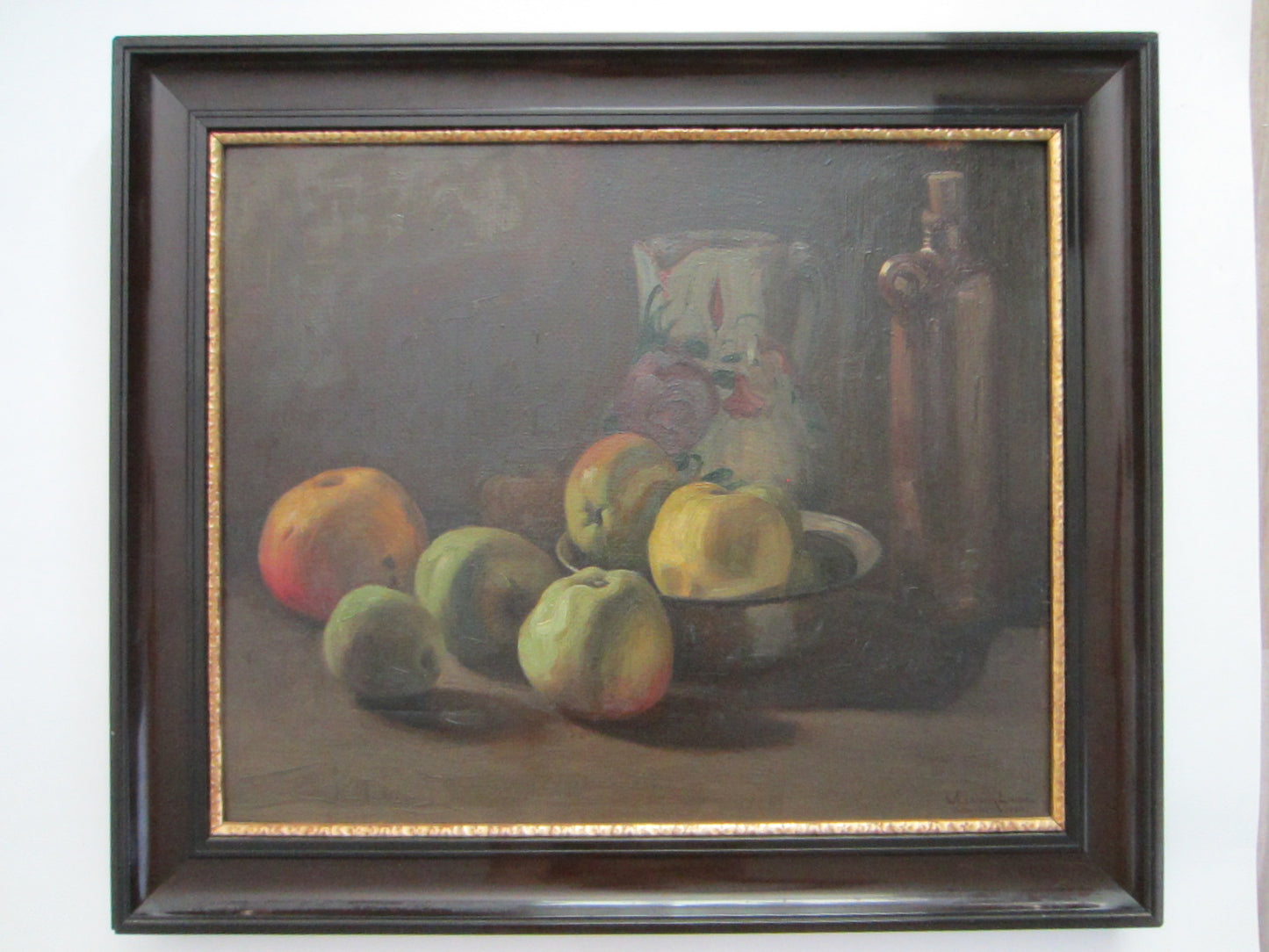 Wladimir Linde Still Life Fruits Oil On Board Signed Dated Original Frame