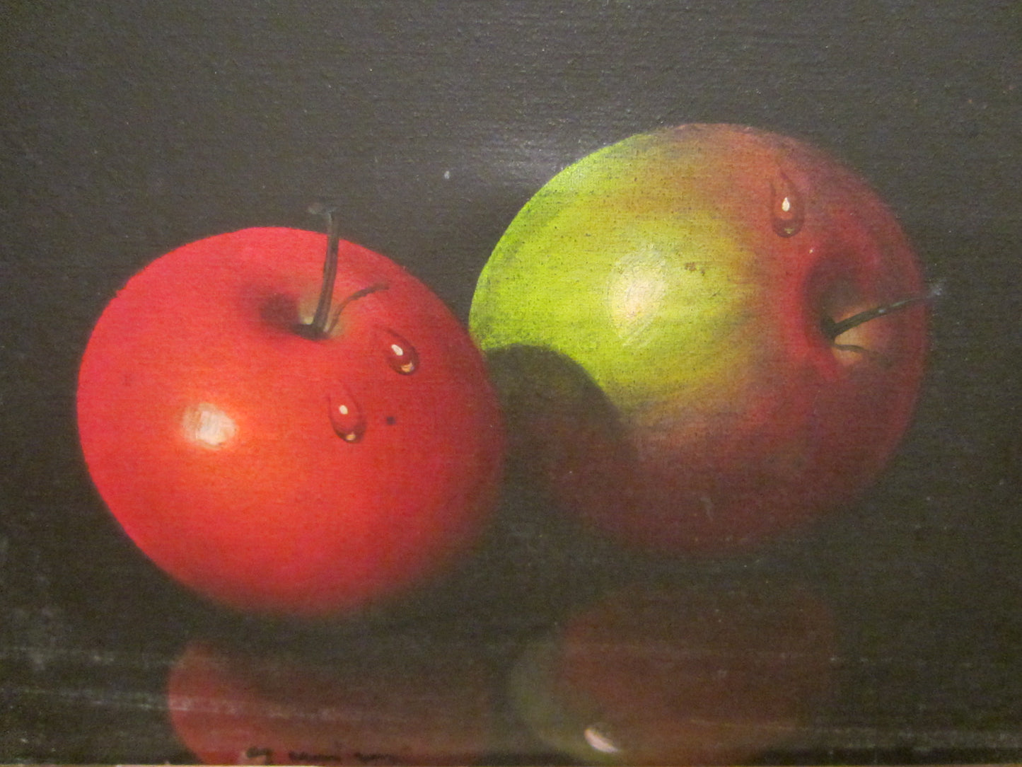 Antonio Gusini Still Life With Apples Signed Oil On Canvas