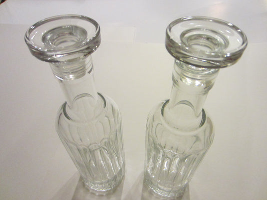 Luigi Bormioli Pair of Art Glass Decanters Made in Italy - Designer Unique Finds 