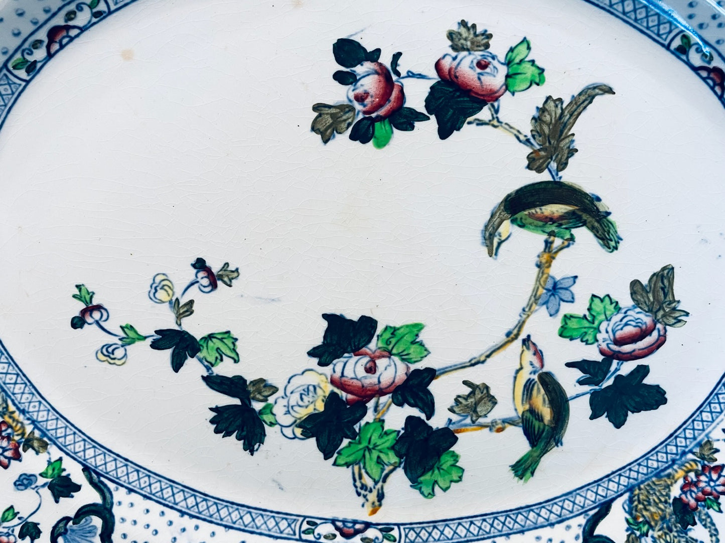 A Chinoiserie Antique Oval Serving Platter