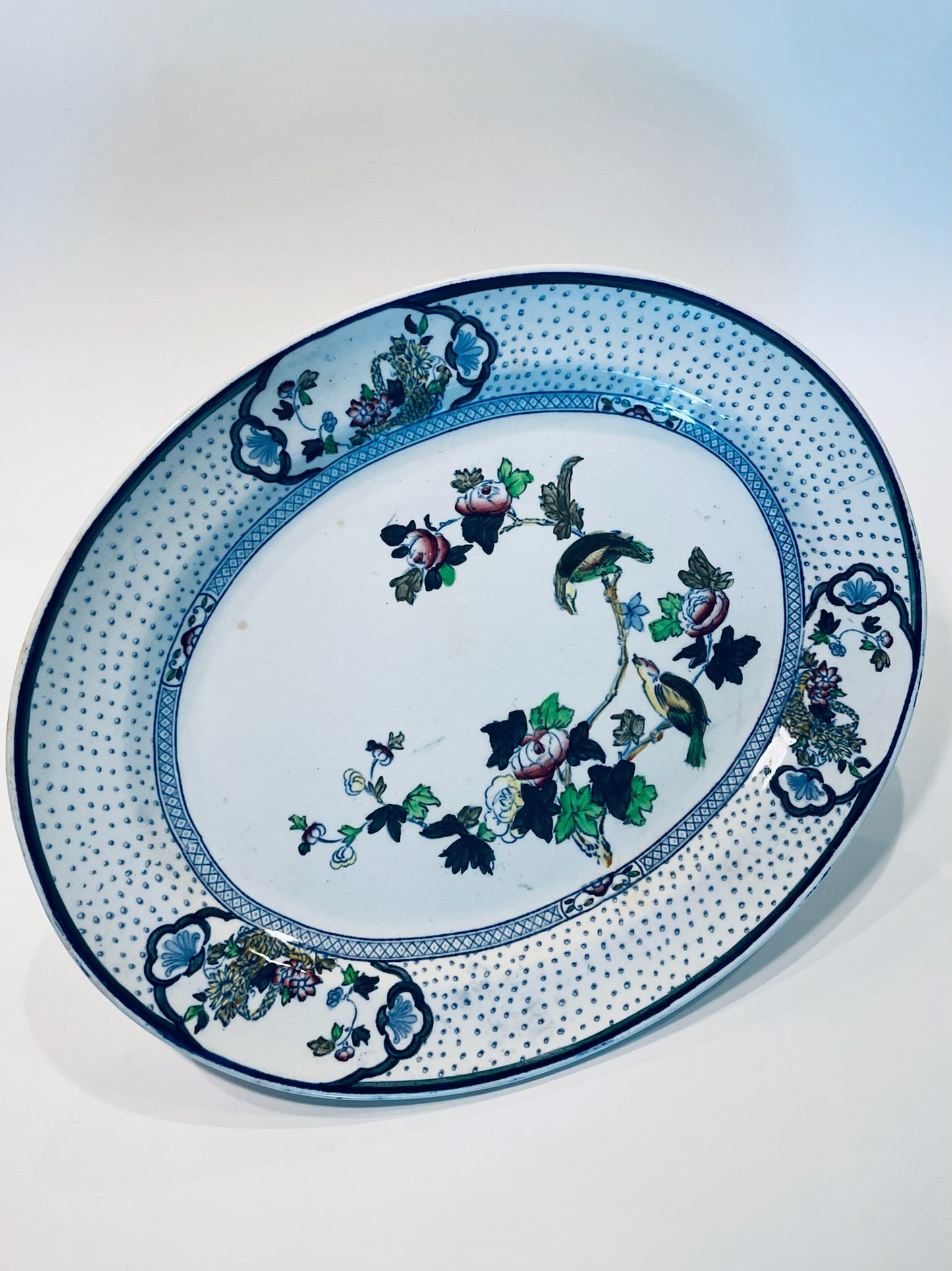 A Chinoiserie Antique Oval Serving Platter