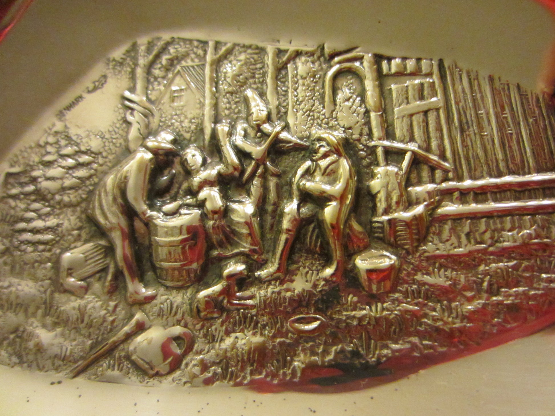 Denmark Silver Plated Trays Signed In Etch Village Scenes - Designer Unique Finds 
 - 6