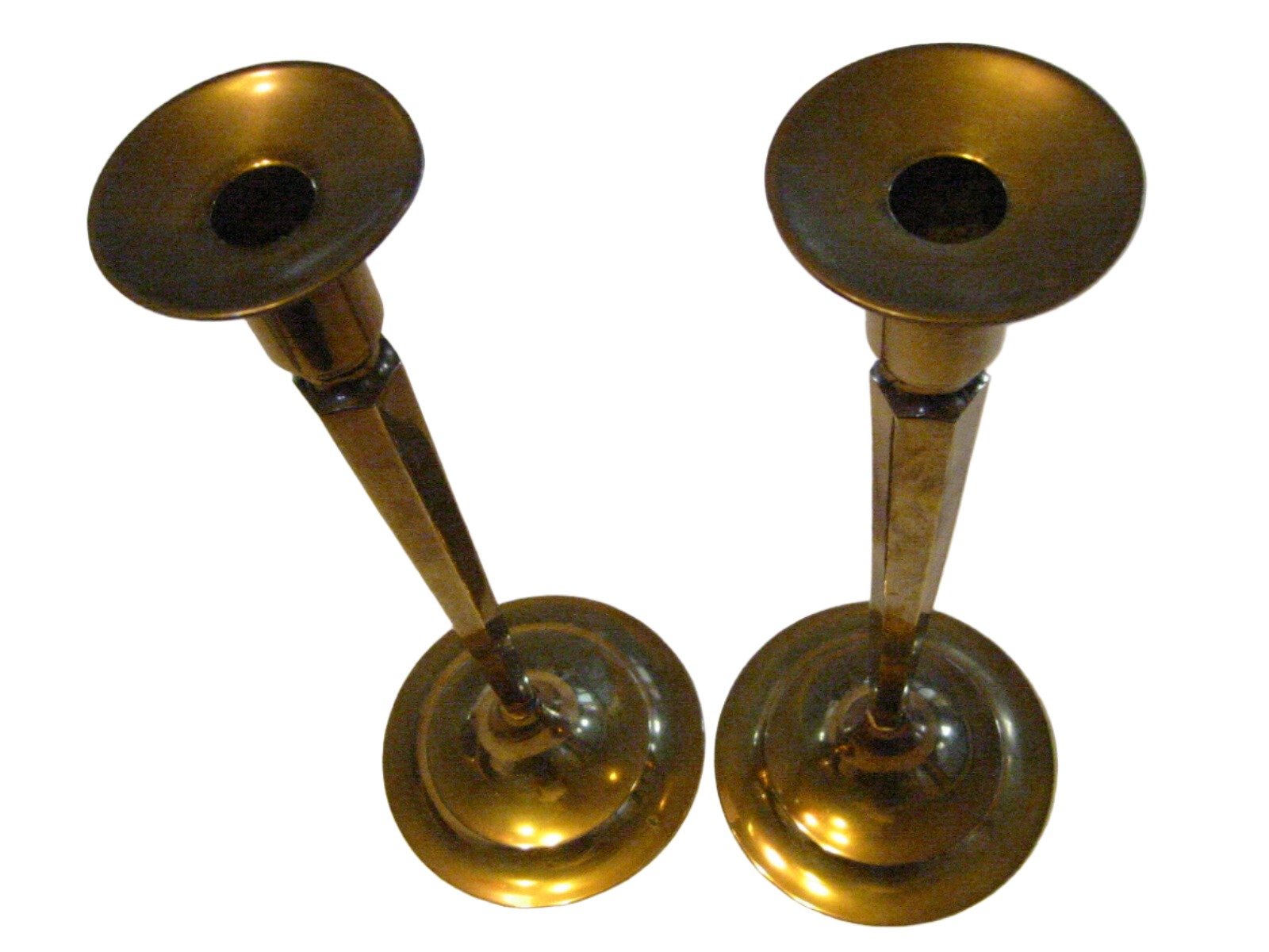 Federal Brass Candle Holders In Pair - Designer Unique Finds 
 - 3