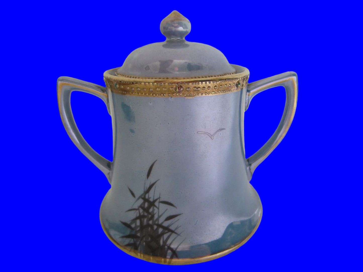 RS Rising Sun Blue Luster Gold Porcelain Tea Service Made In Japan