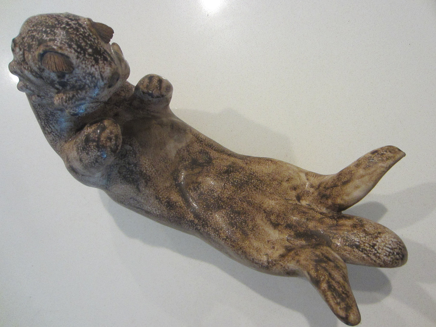 The Otter Signed Ceramic Maritime Sea Creature Earth Tone Sculpture