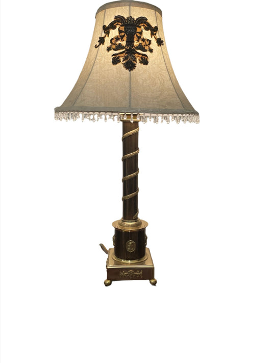 Coppertone Gilt Bronze Table Lamp Etruscan Medallions