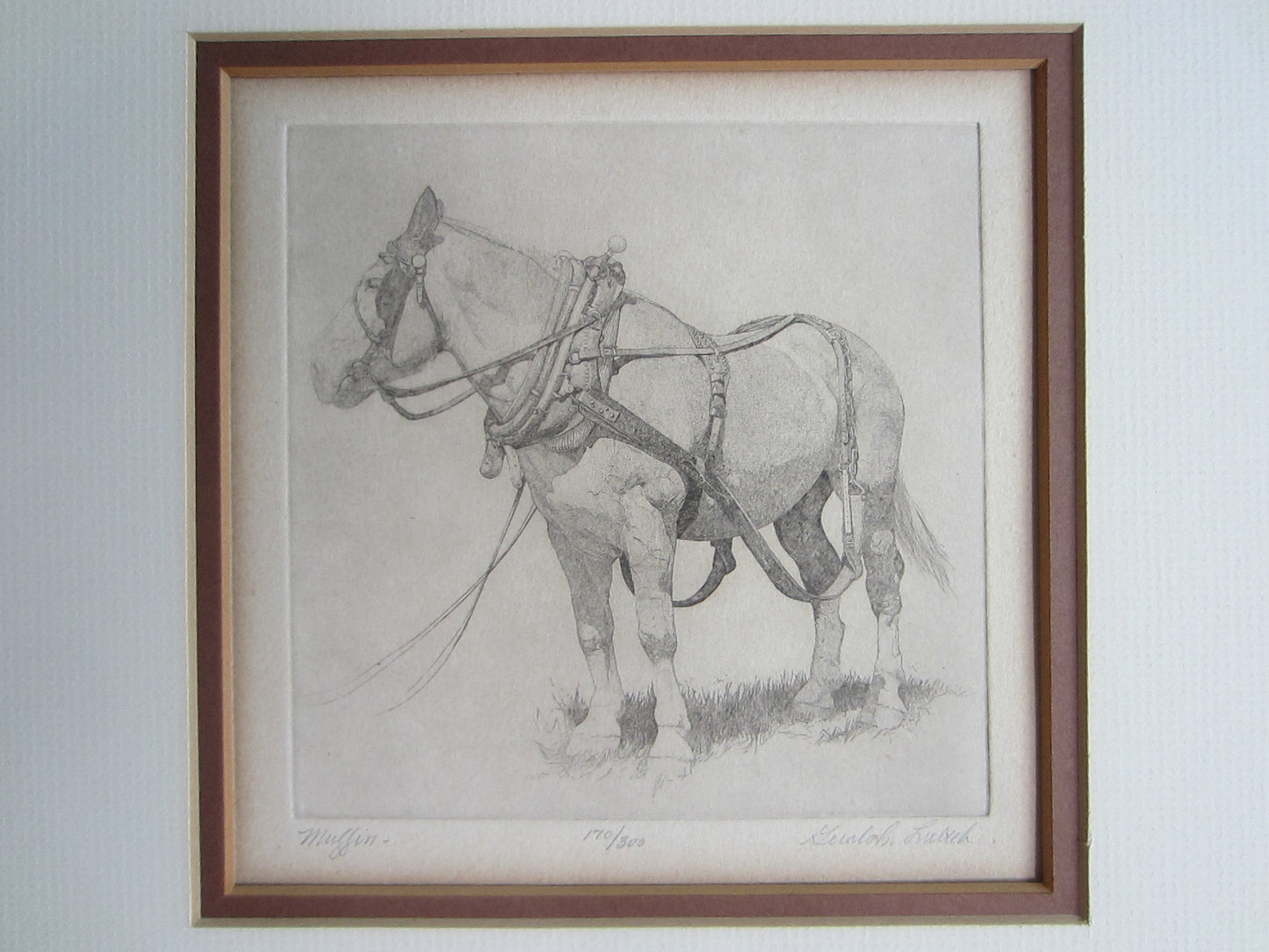 A Gualoh Gerald Lubeck Equestrian Signed Lithograph LE Titled Muffin