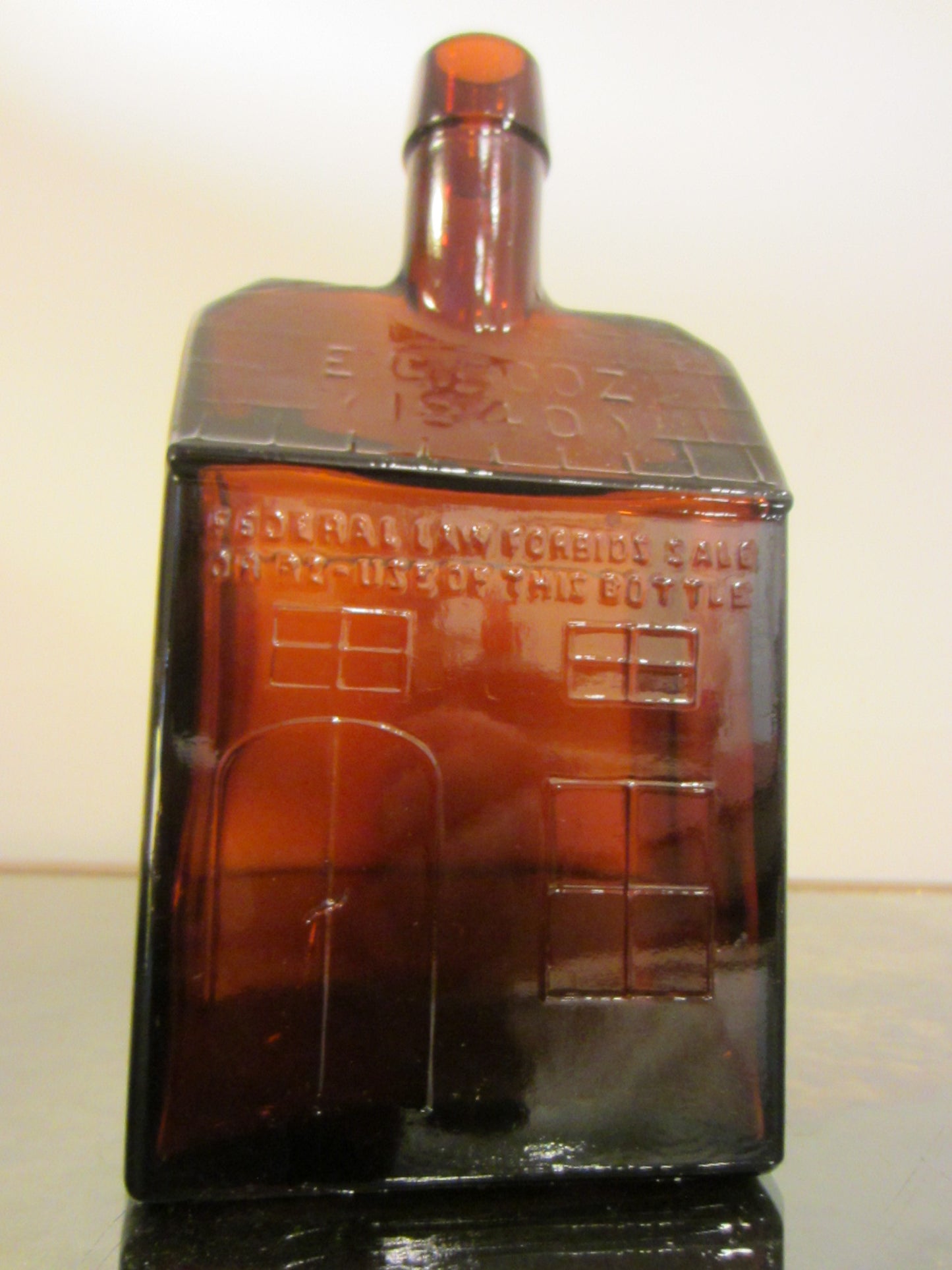 Amber Glass Whiskey Decanter EG Booz Liquor Bottle - Designer Unique Finds 