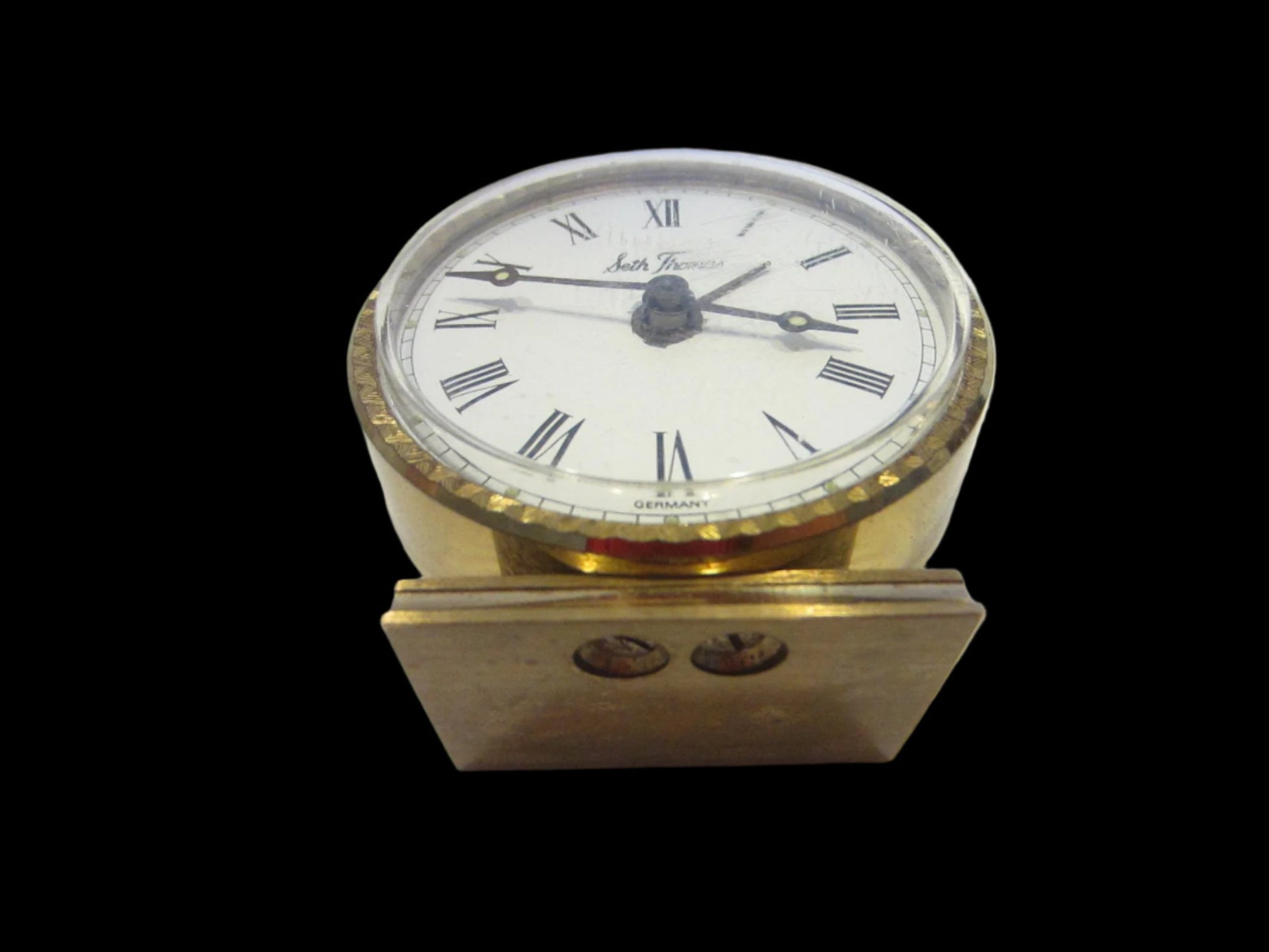 Seth Thomas Germany Miniature Hand Winding Clock - Designer Unique Finds 