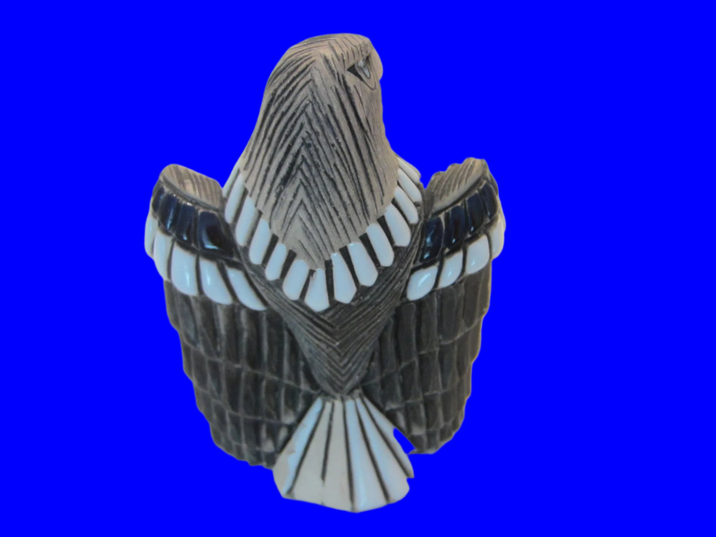 Bald Eagle Native Artesania Rinconada Peruvian Modern Art Signed Statue