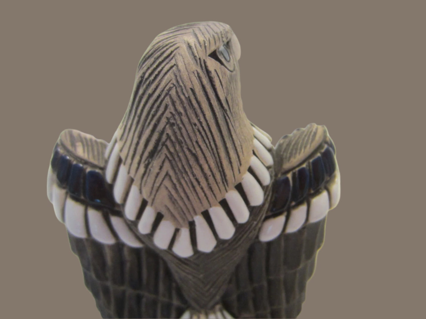 Bald Eagle Native Artesania Rinconada Peruvian Modern Art Signed Statue