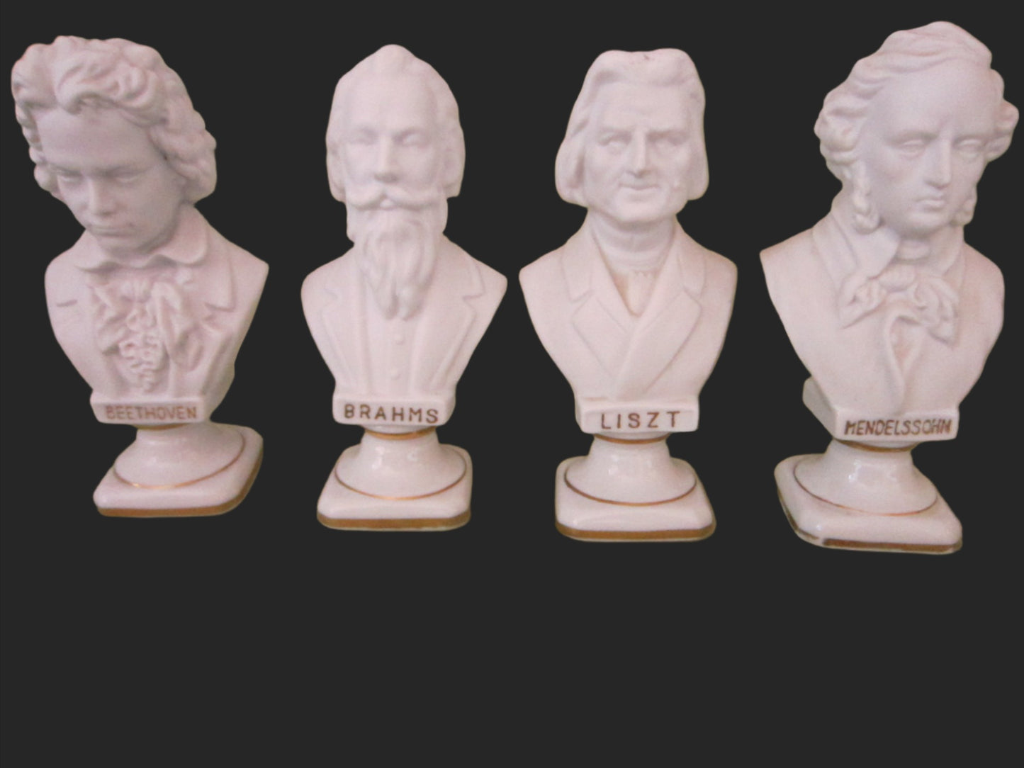 Andrea White Porcelain Composers Busts Made In Japan