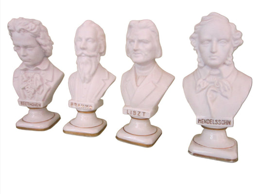 Andrea Japan European Composers Busts Bisque Figurine Suite - Designer Unique Finds 
 - 1