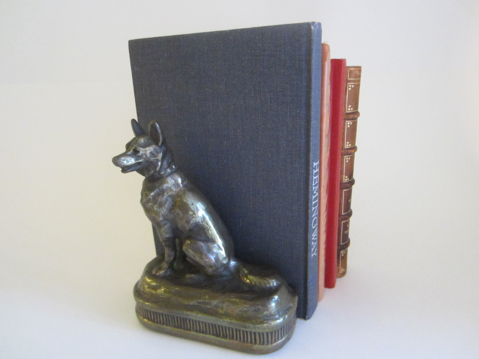 Armor Bronze Wolf Bookend Statue - Designer Unique Finds 