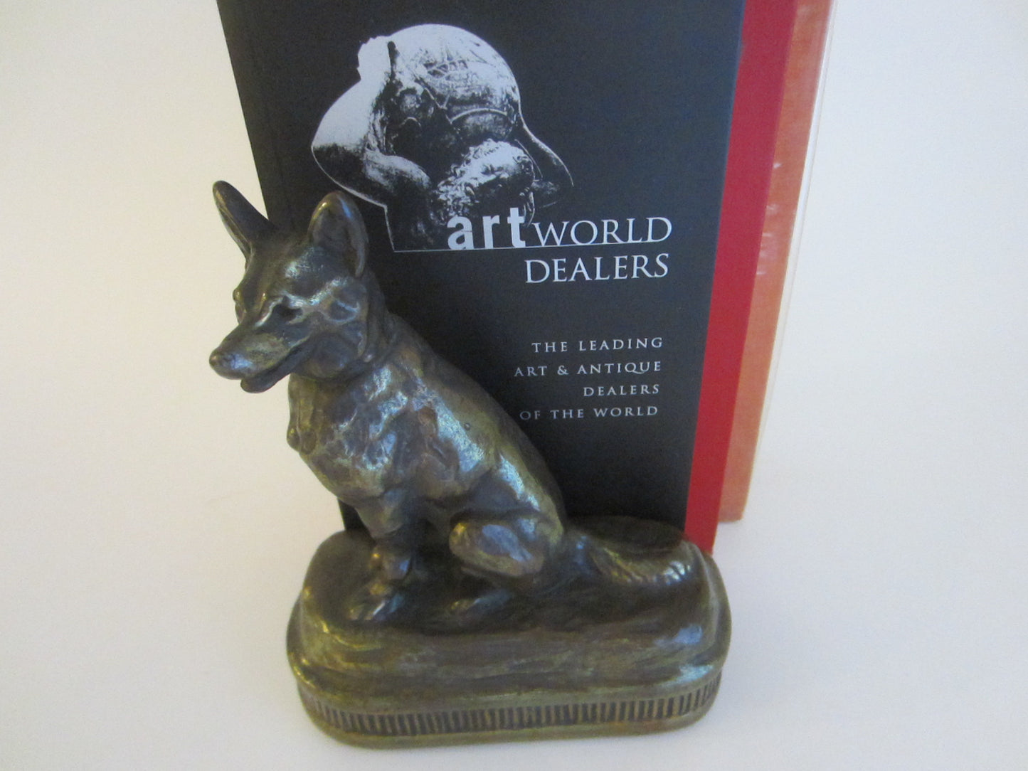 Armor Bronze Wolf Bookend Statue - Designer Unique Finds 