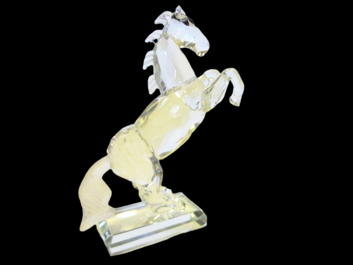 Swarovski Horse Sculpture Equestrian Black Eyes Roaring Stallion