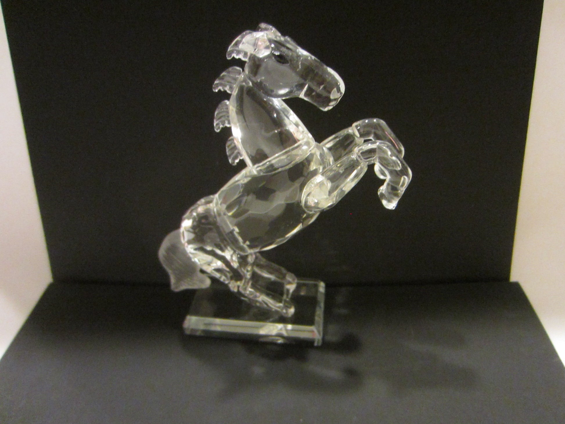 Swarovski Horse Sculpture Equestrian Black Eyes Roaring Stallion