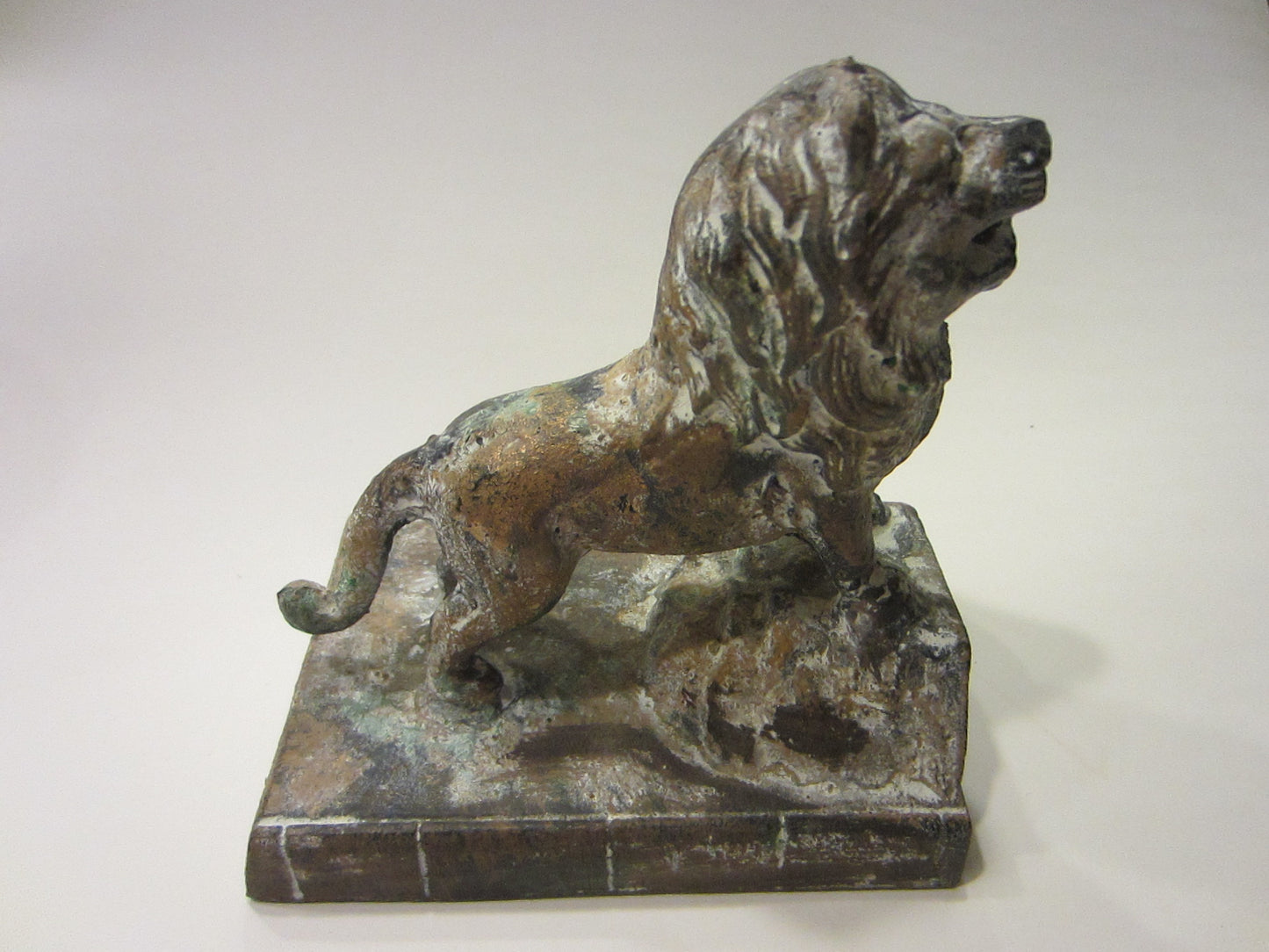 Verdigris Bronze Lion Statue Made In Japan - Designer Unique Finds 