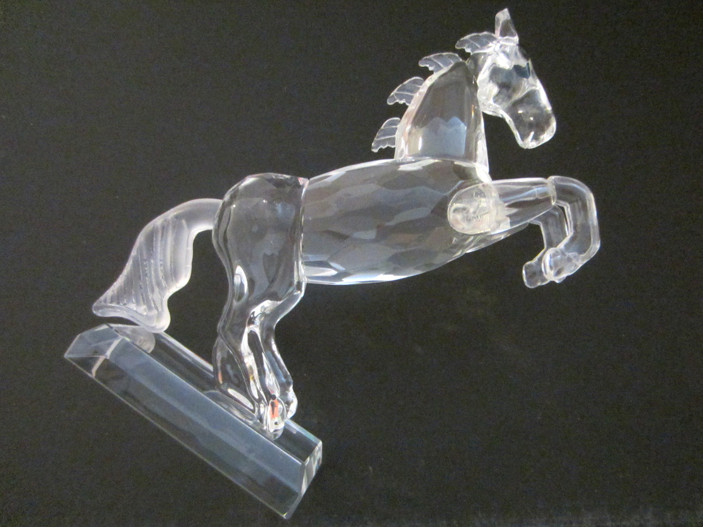 Swarovski Horse Sculpture Equestrian Black Eyes Roaring Stallion