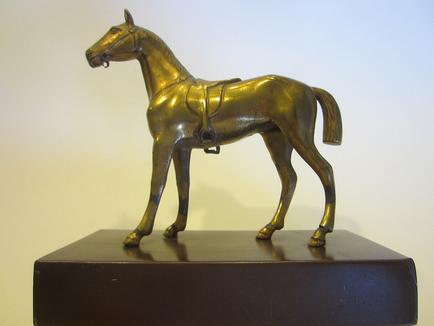 Bronze Horse Metal Base Initial JB Mid Century Sculpture - Designer Unique Finds 