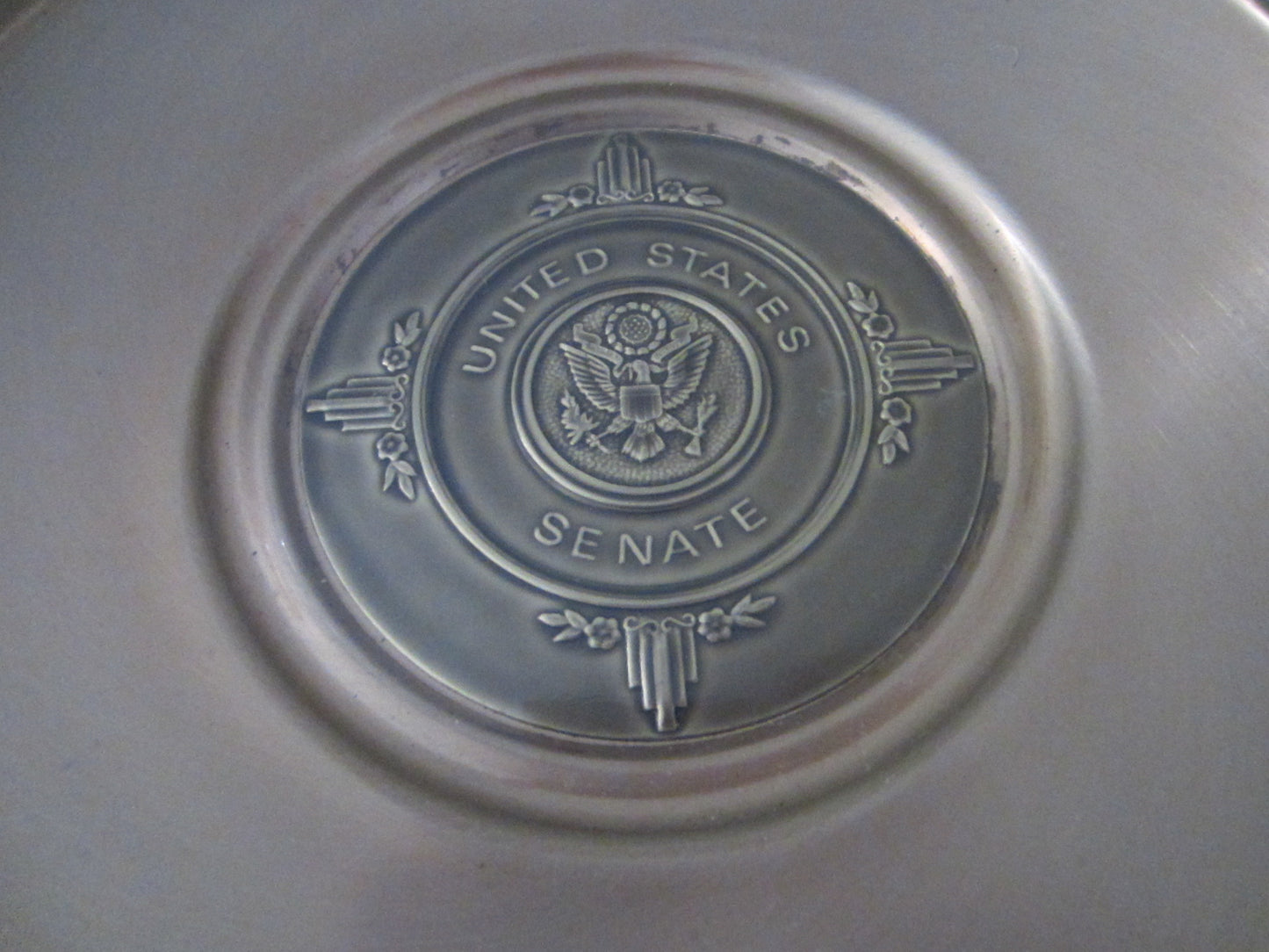 Collector Plates United States Senate Glass Over Brass - Designer Unique Finds 