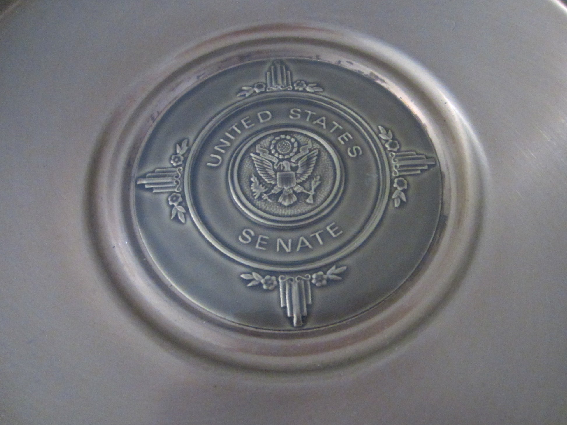 Collector Plates United States Senate Glass Over Brass - Designer Unique Finds 