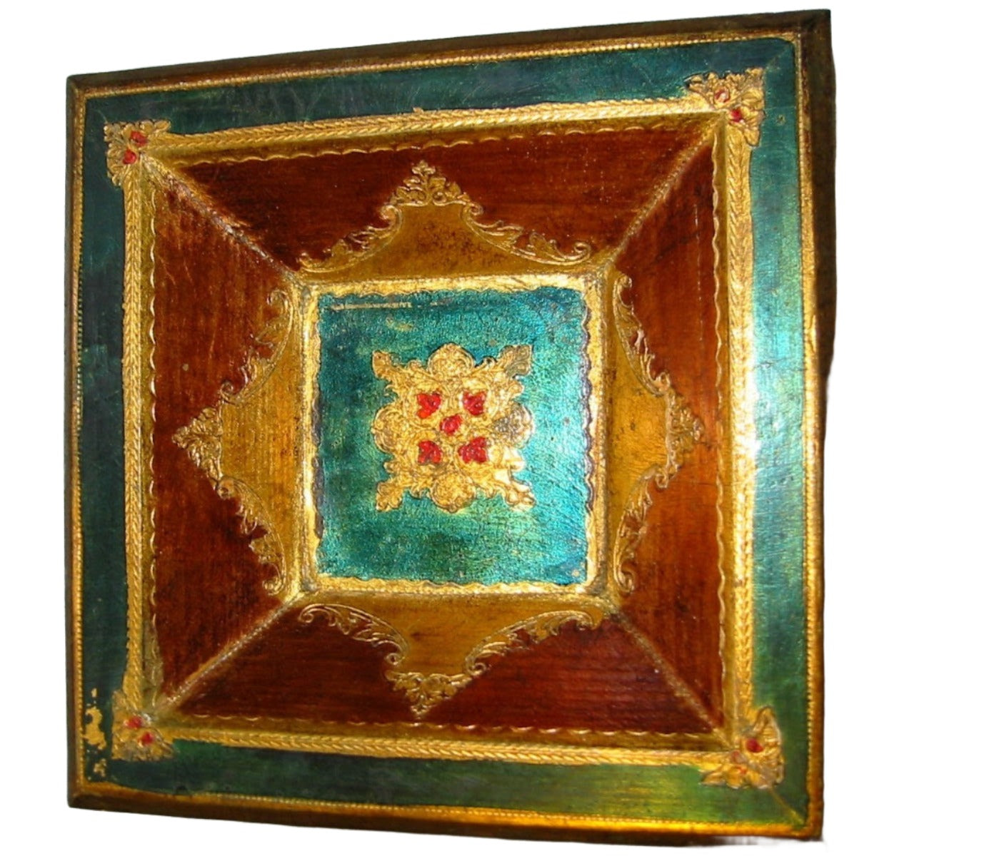 Florentine Gilt Decorated Geometric Bowl From Florence Italy