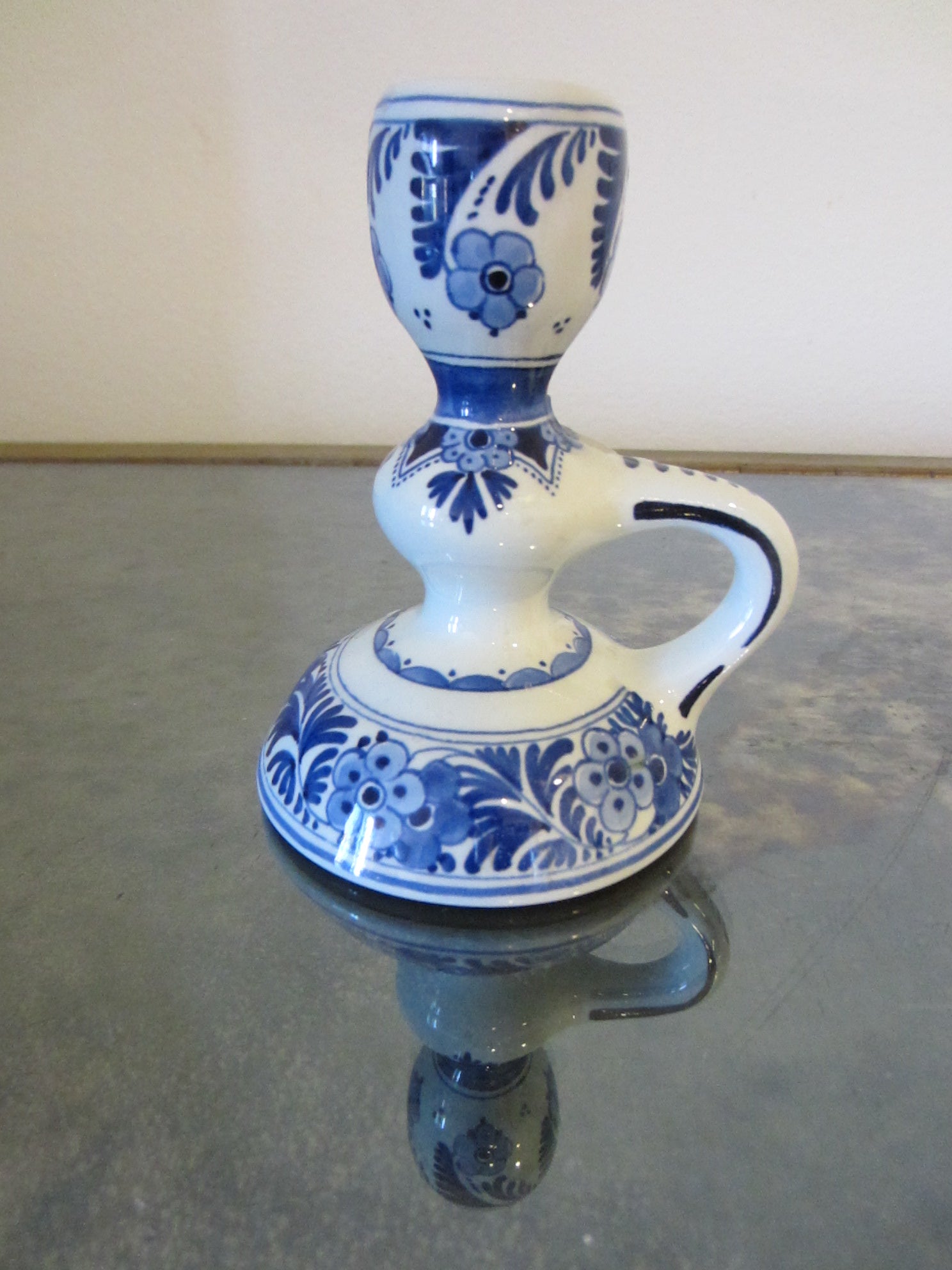 De Porceleyne Fles Blue Delft Transfer Signed Candle Holder - Designer Unique Finds 