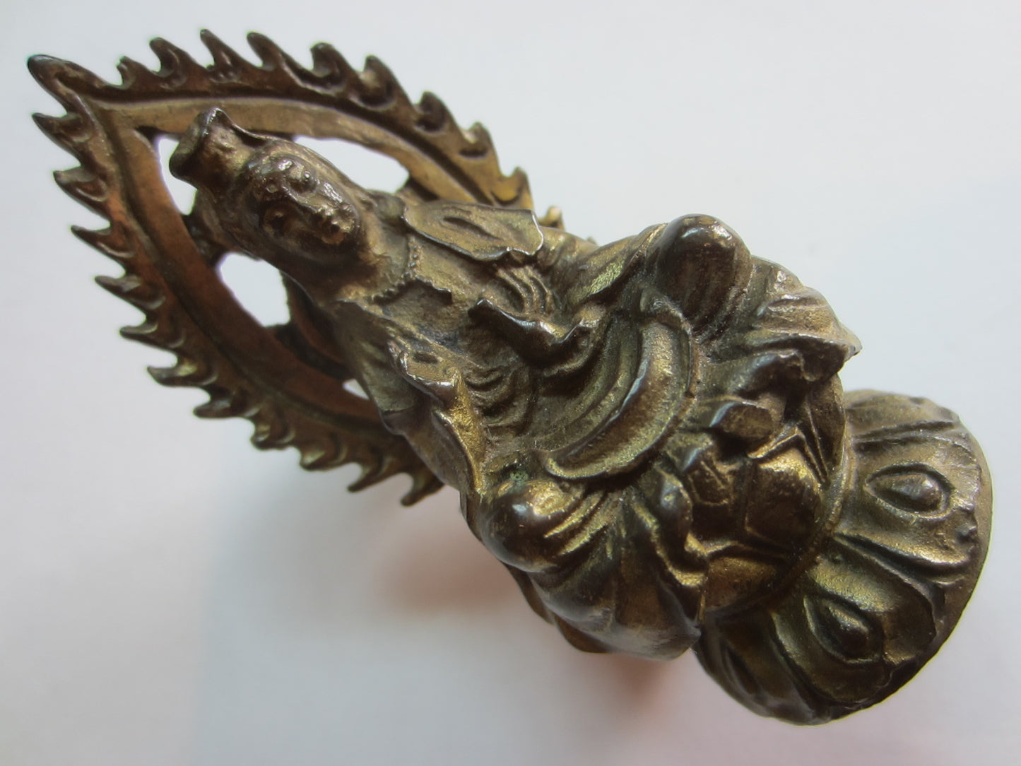 Asian Bronze Naga Style Miniature Buddha Statue