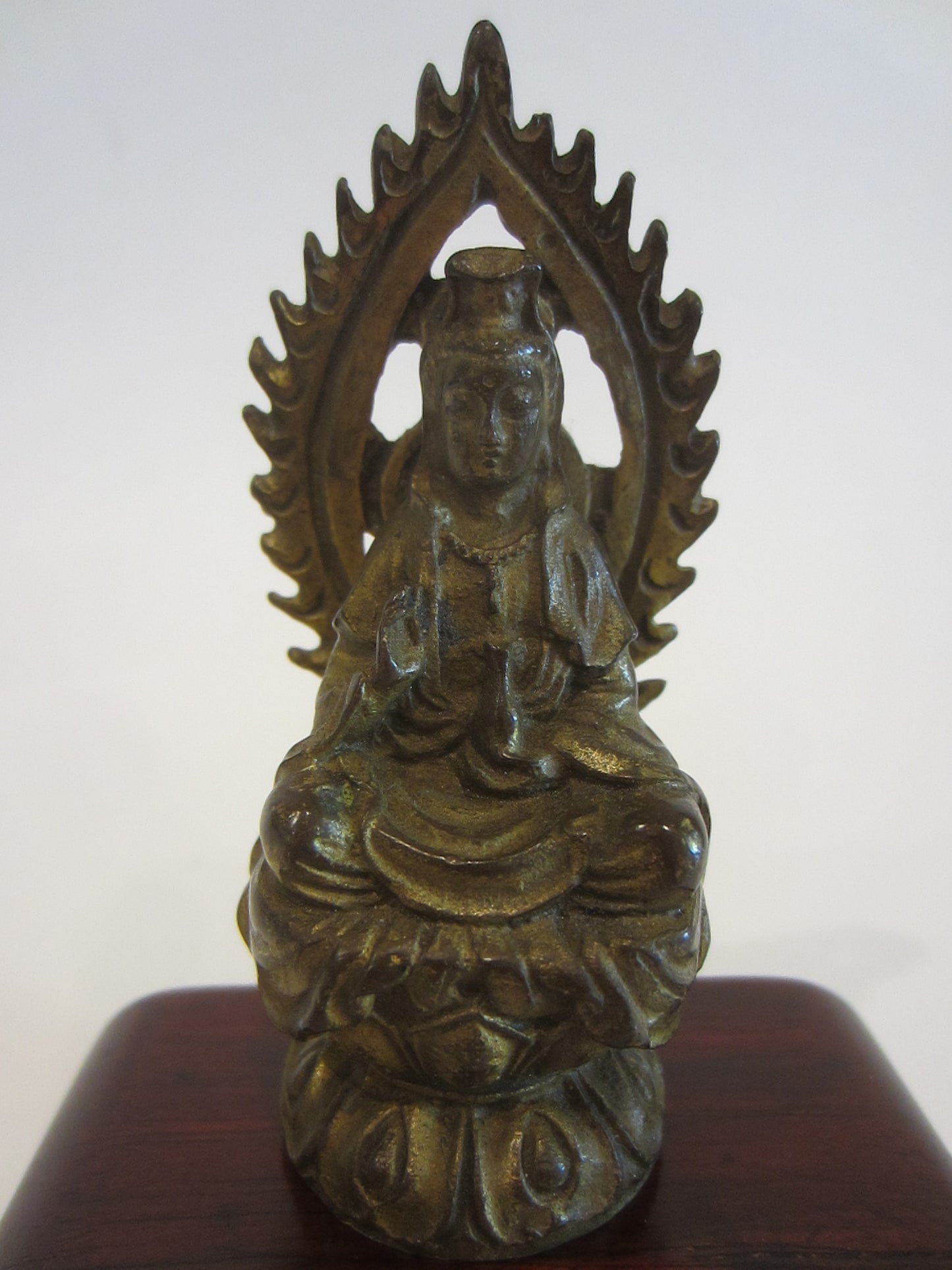 Asian Bronze Naga Style Miniature Buddha Statue