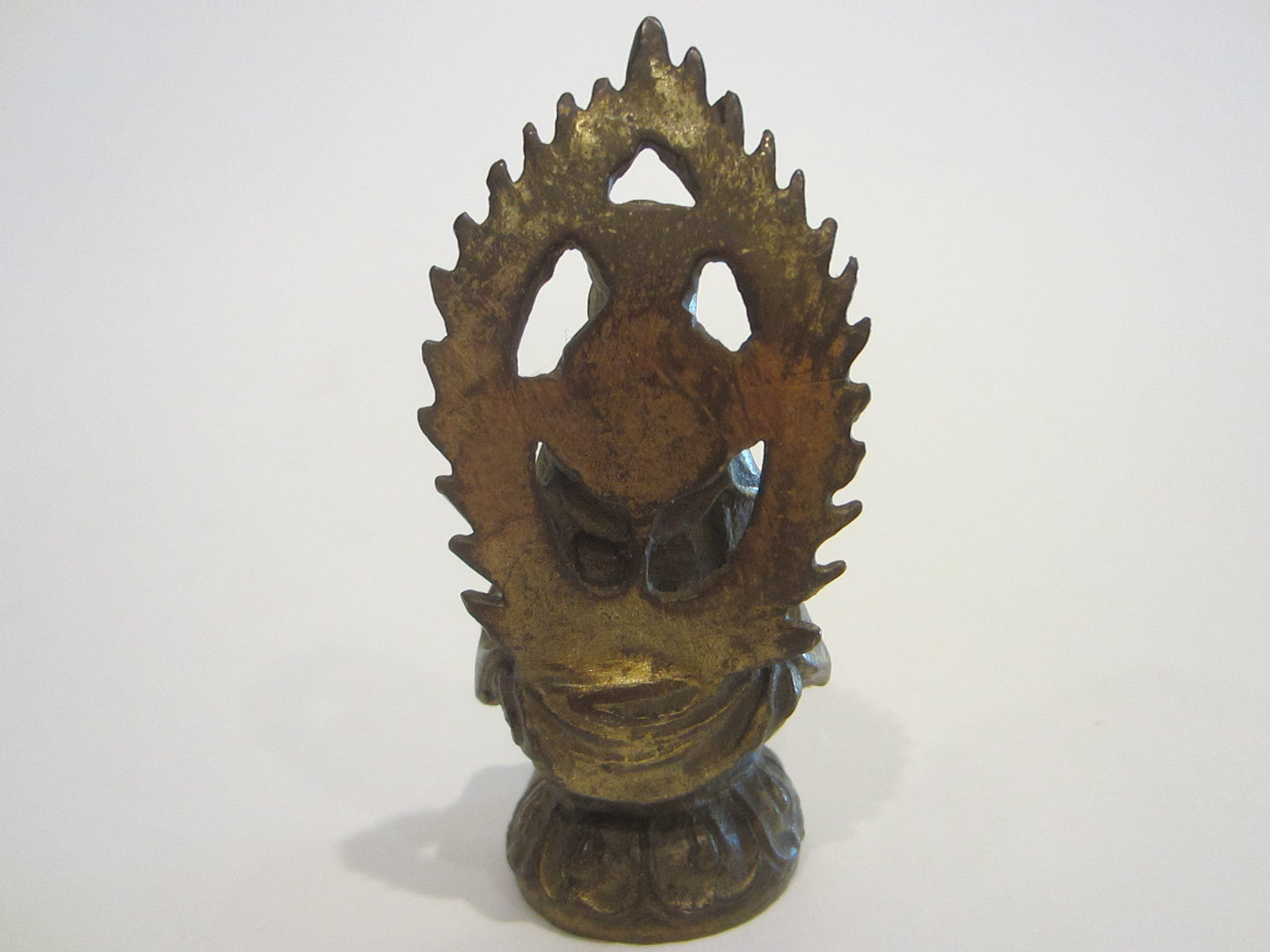 Asian Bronze Naga Style Miniature Buddha Statue