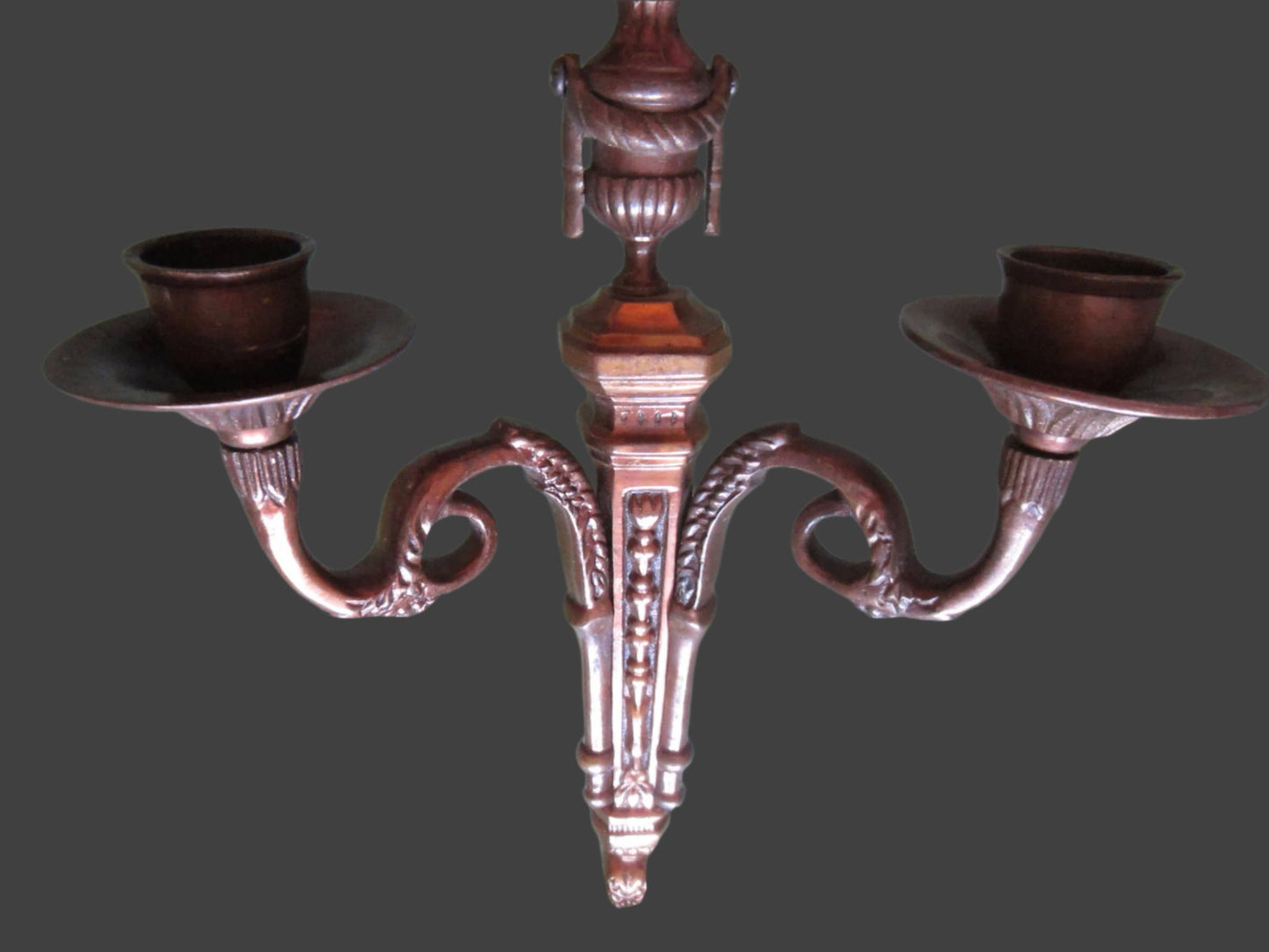 Continental Bronze Floral Wall Candle Sconce Grape Design - Designer Unique Finds 
 - 3